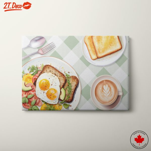 Food Illustration of Sunny Side Up Eggs and Toast