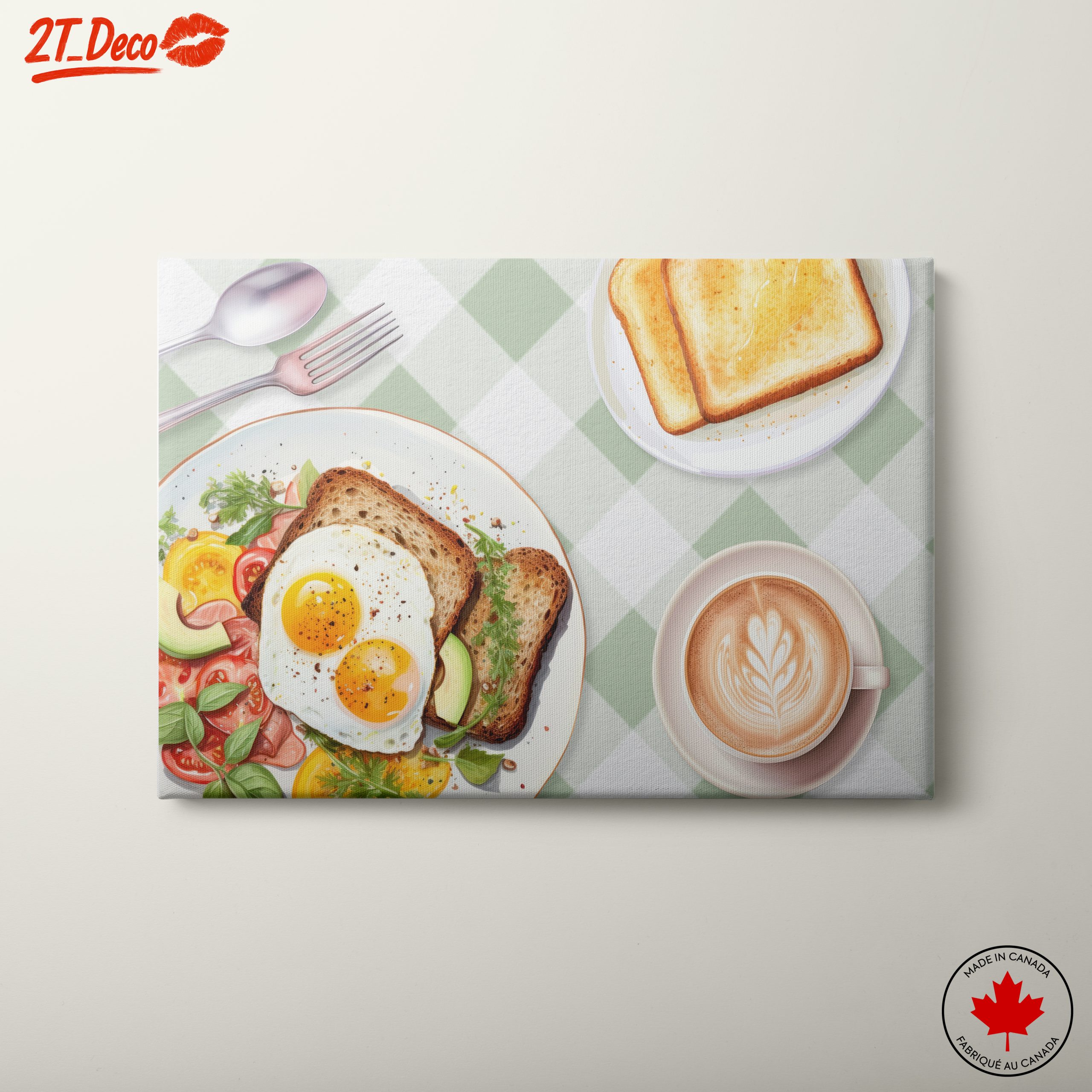 Food Illustration of Sunny Side Up Eggs and Toast