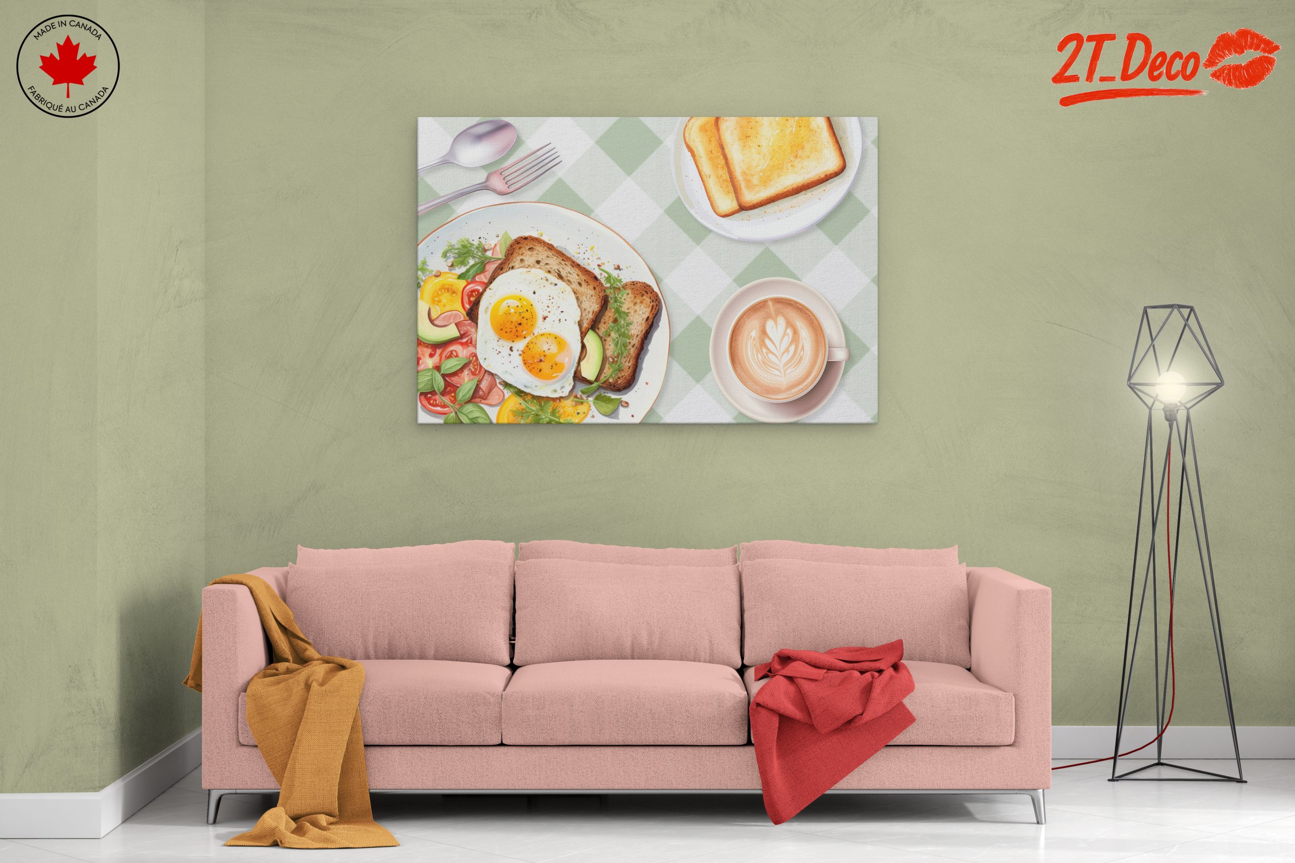 Food Illustration of Sunny Side Up Eggs and Toast - Image 2