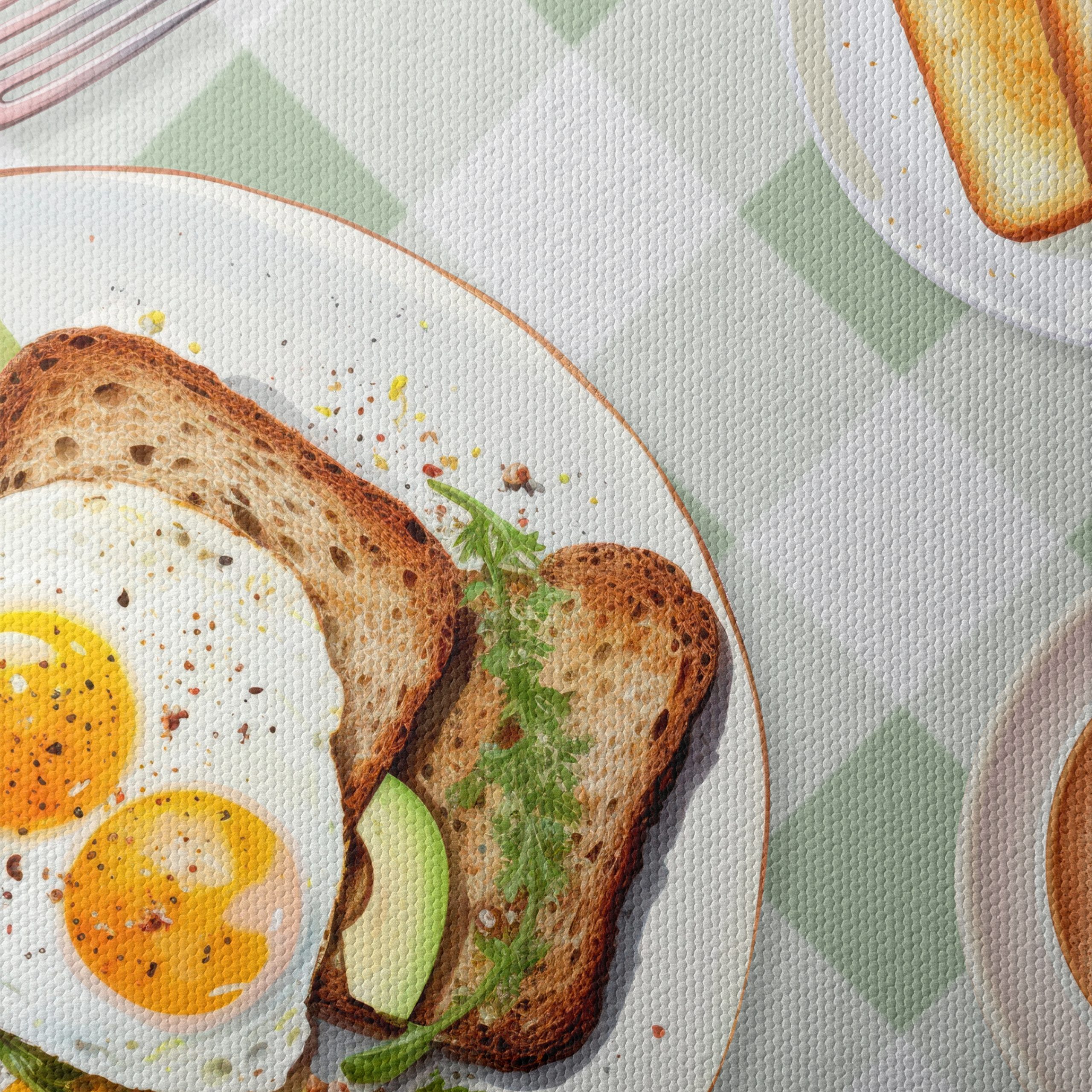 Food Illustration of Sunny Side Up Eggs and Toast - Image 4