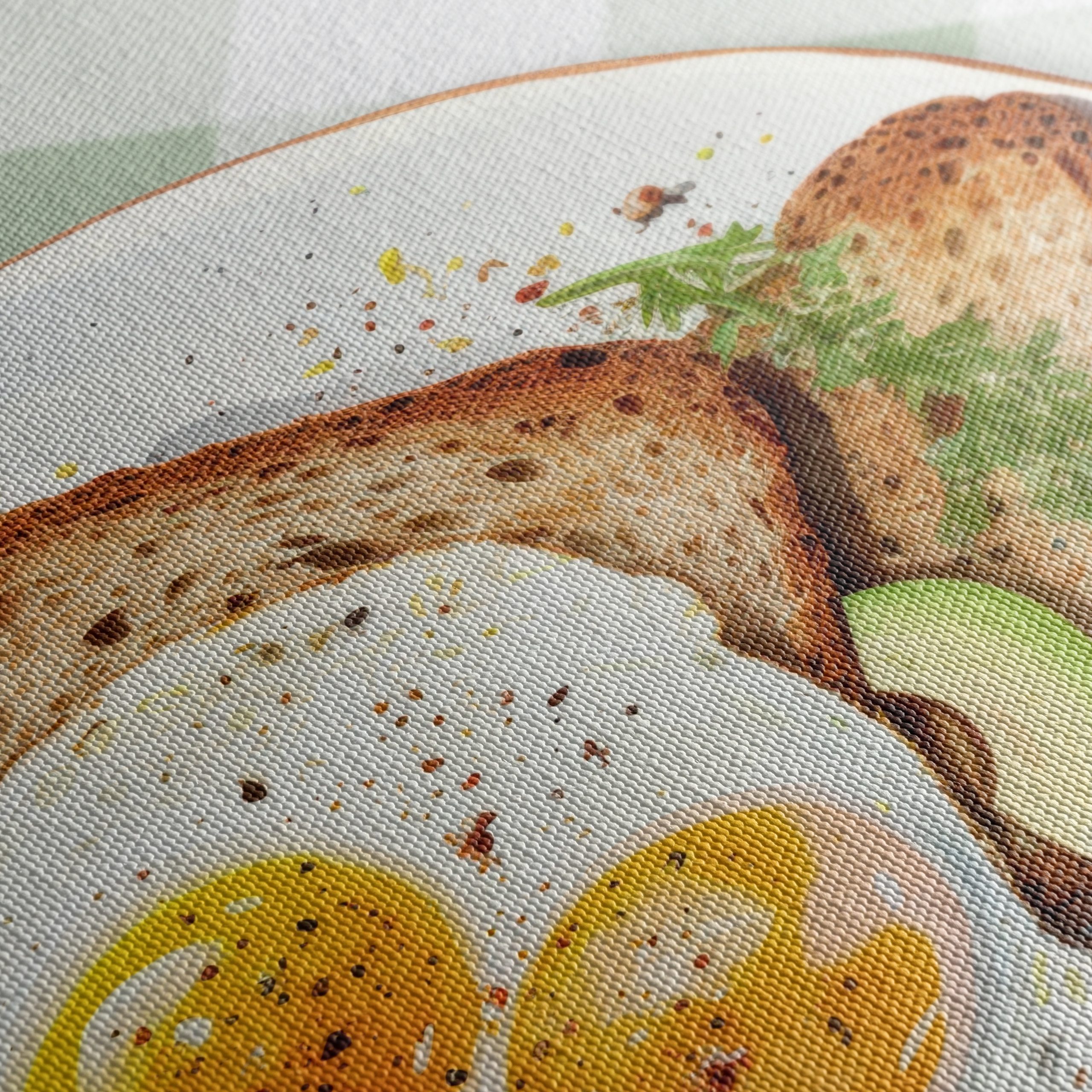 Food Illustration of Sunny Side Up Eggs and Toast - Image 5