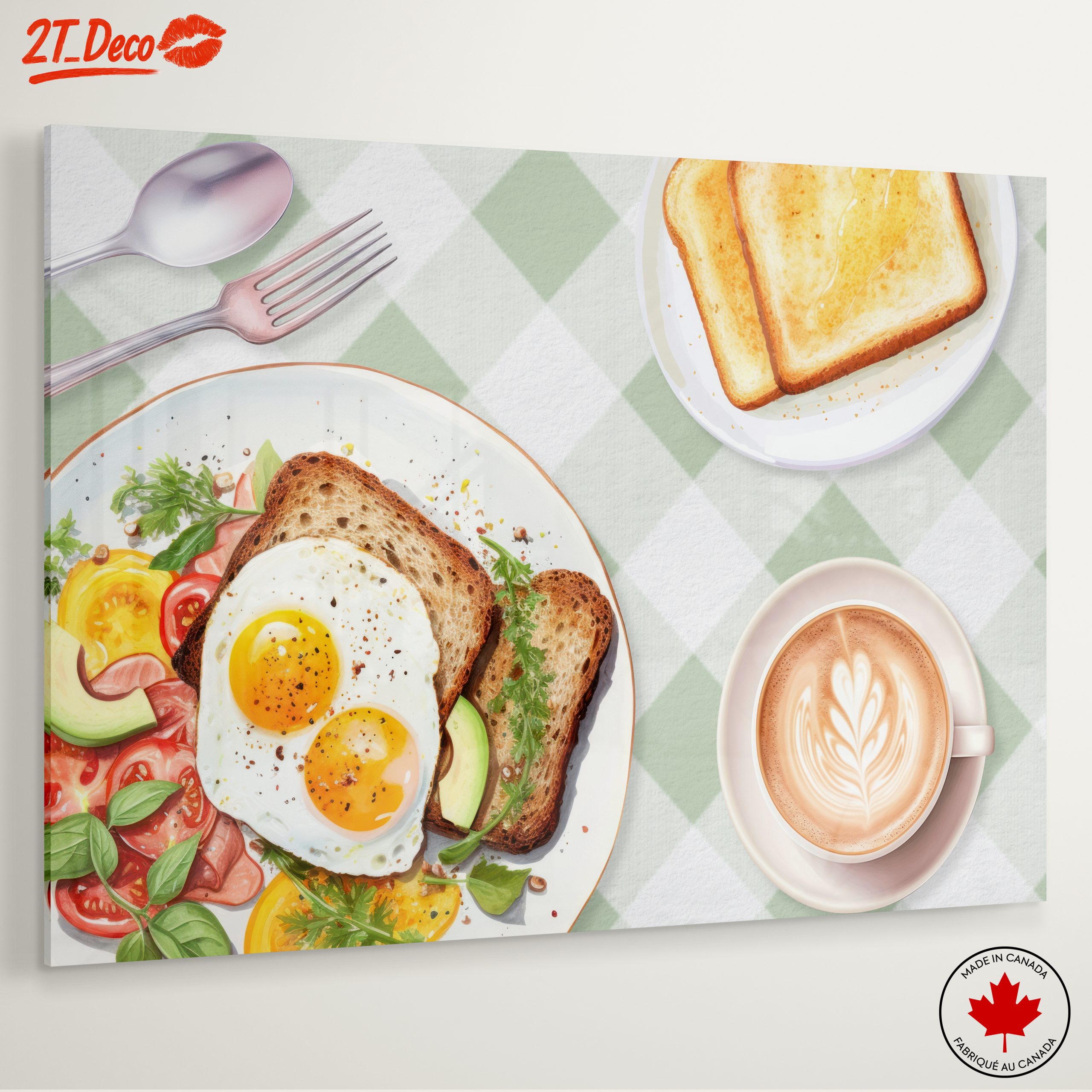 Food Illustration of Sunny Side Up Eggs and Toast - Image 6