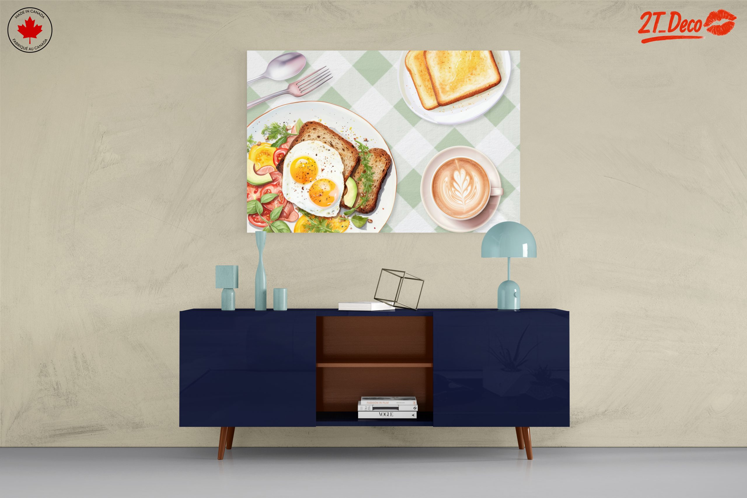 Food Illustration of Sunny Side Up Eggs and Toast - Image 8