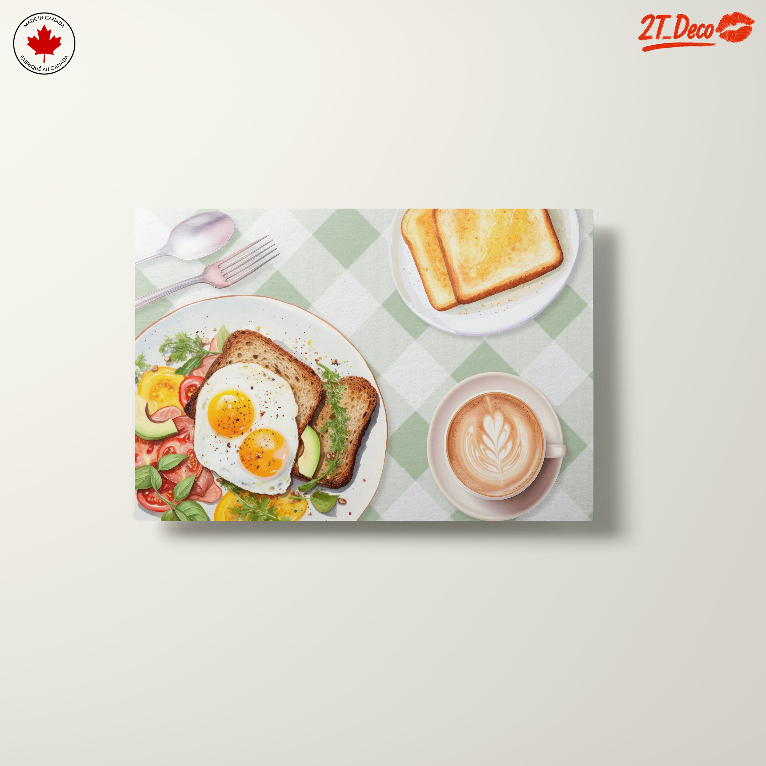 Food Illustration of Sunny Side Up Eggs and Toast - Image 10