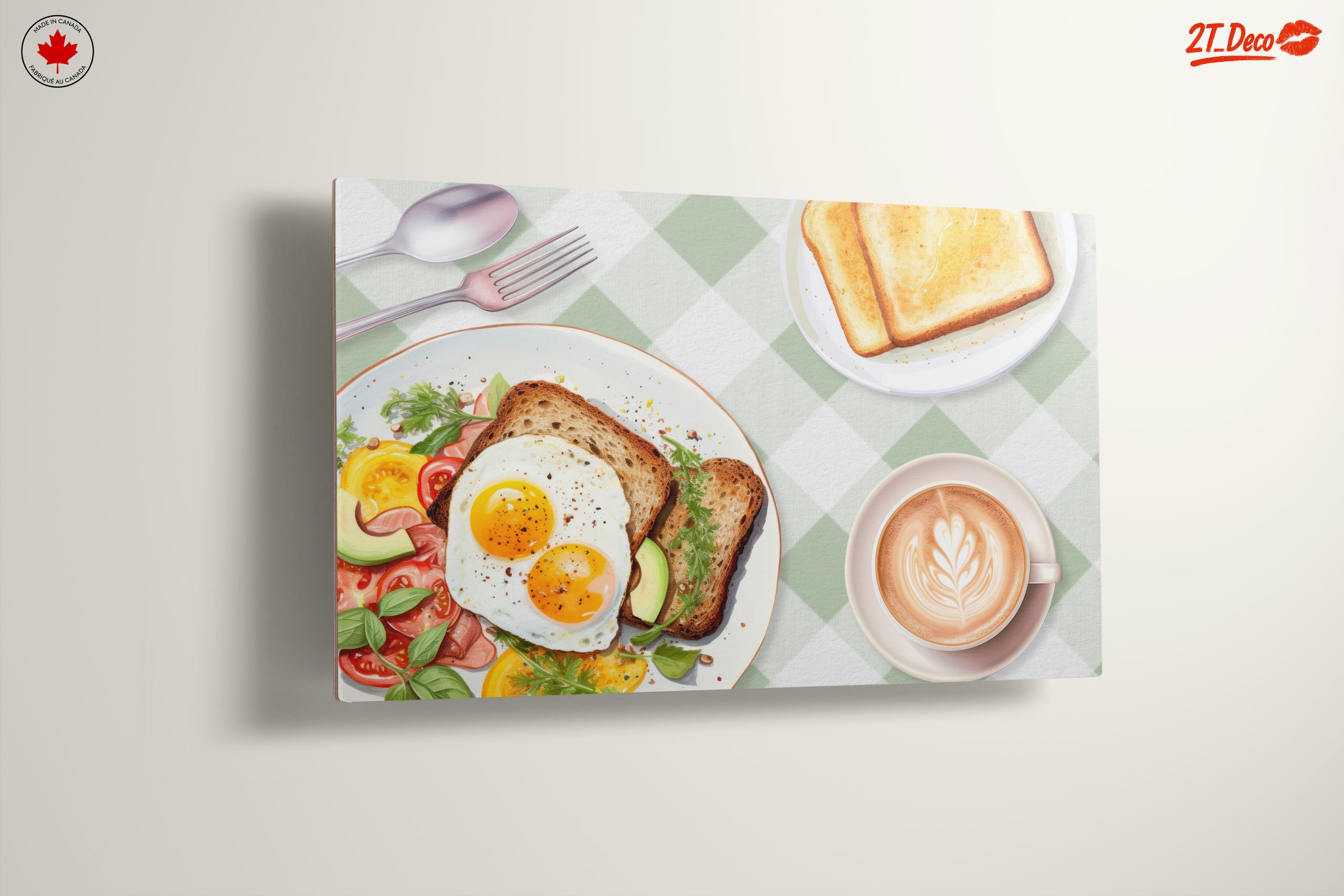 Food Illustration of Sunny Side Up Eggs and Toast - Image 13