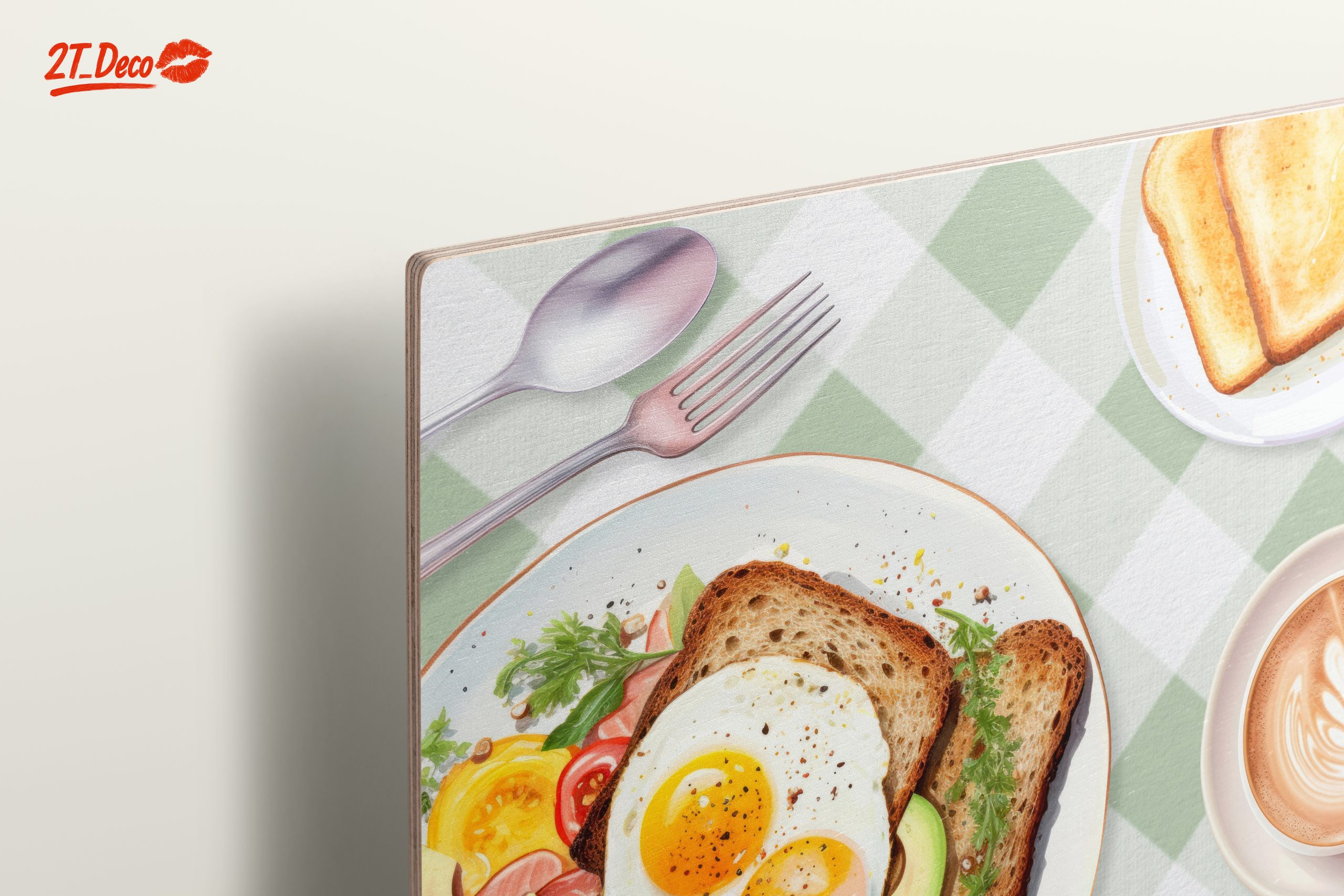 Food Illustration of Sunny Side Up Eggs and Toast - Image 15
