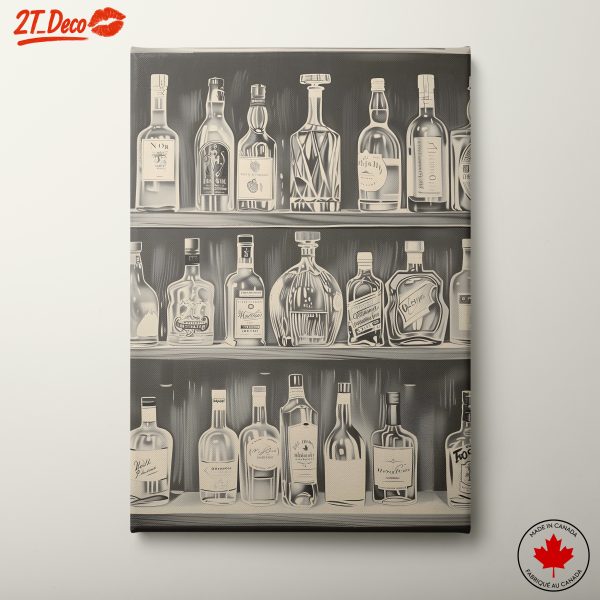 Elegant Liquor Bottle Collection Artwork