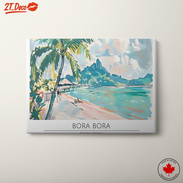 Tropical Beach Scene in Bora Bora