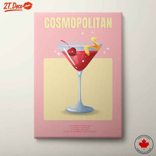Colorful Cosmopolitan Cocktail Art for Your Home