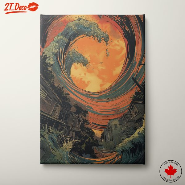 Abstract Waves and Ocean Scene Art