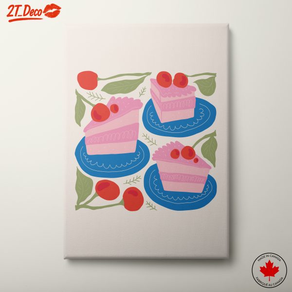 Colorful Abstract Food Art with Cake and Cherries
