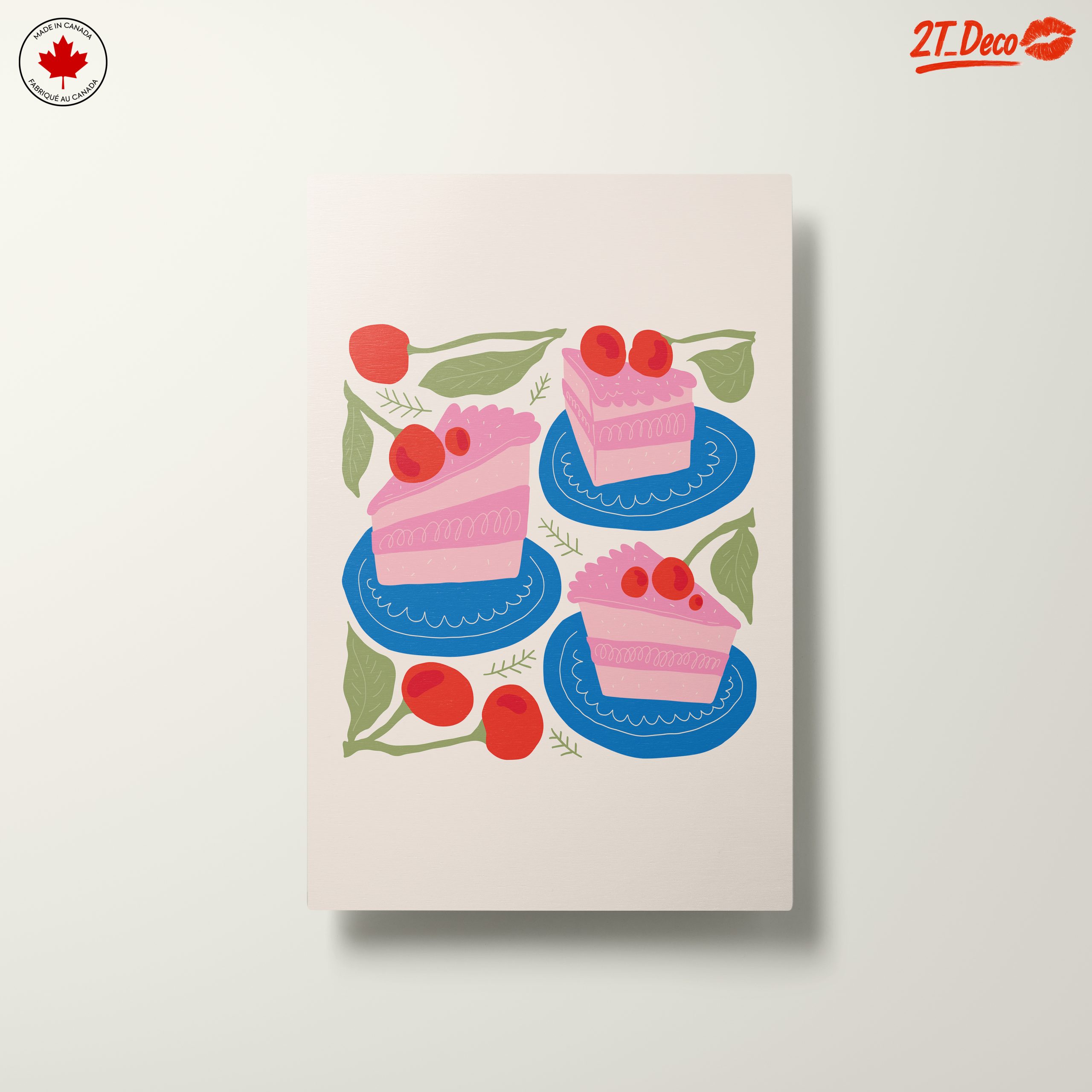 Colorful Abstract Food Art with Cake and Cherries - Image 10