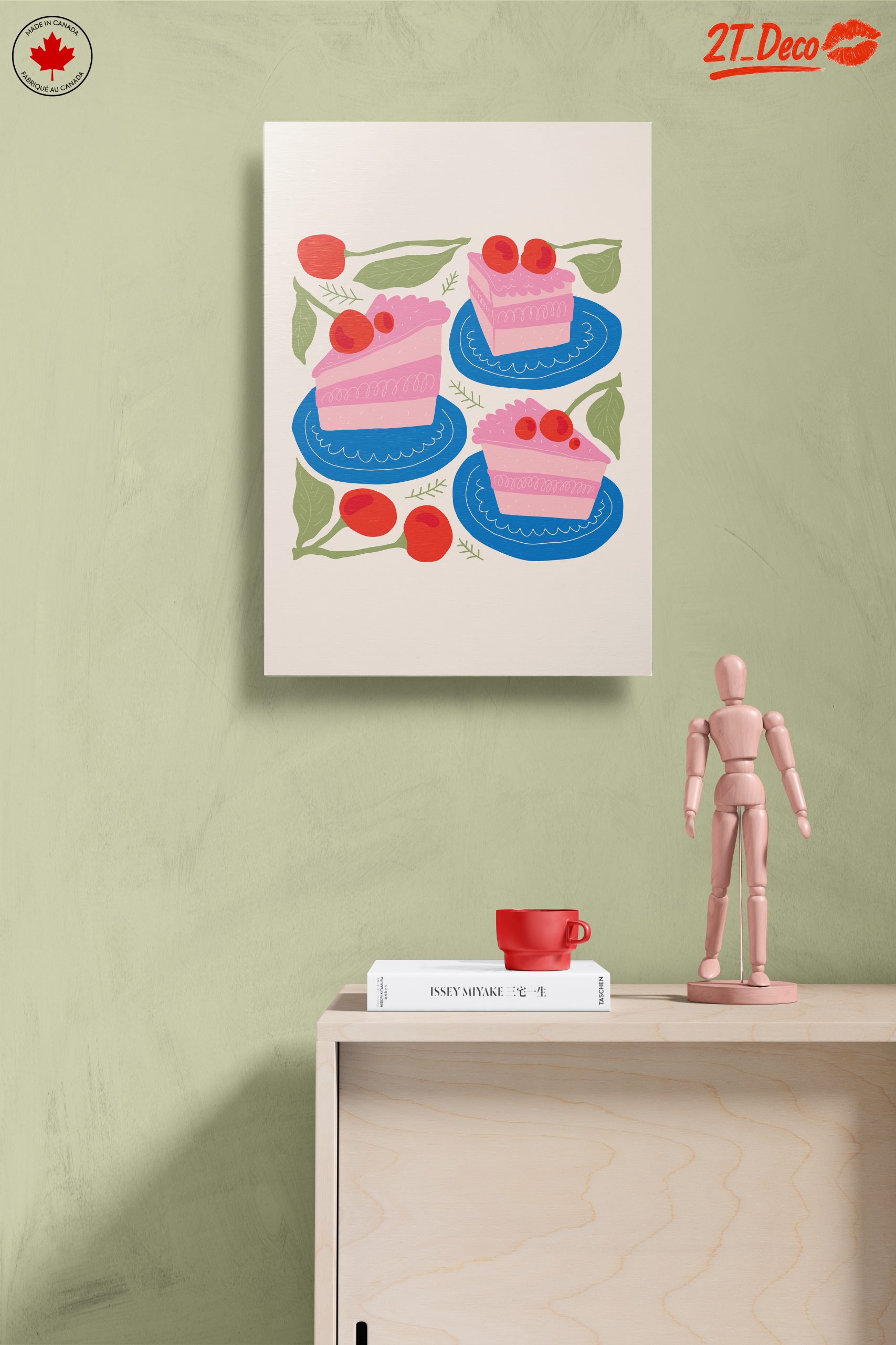 Colorful Abstract Food Art with Cake and Cherries - Image 14
