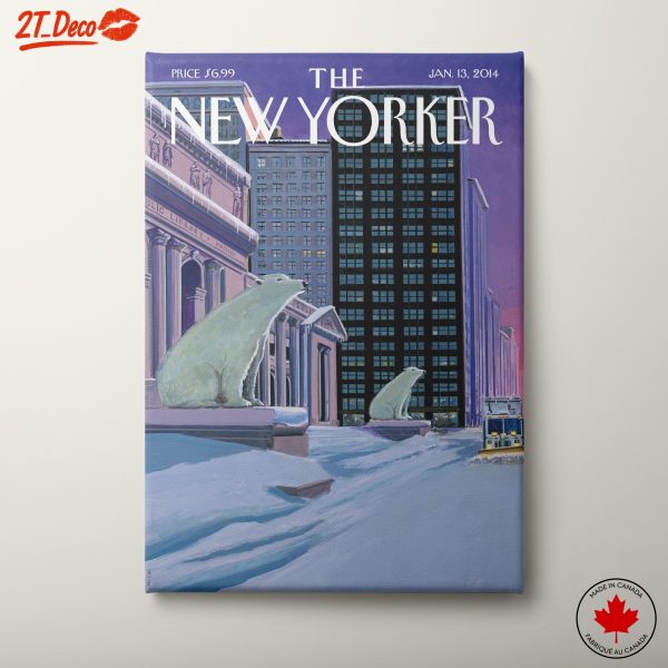 New Yorker Magazine Cover Art with Polar Bears