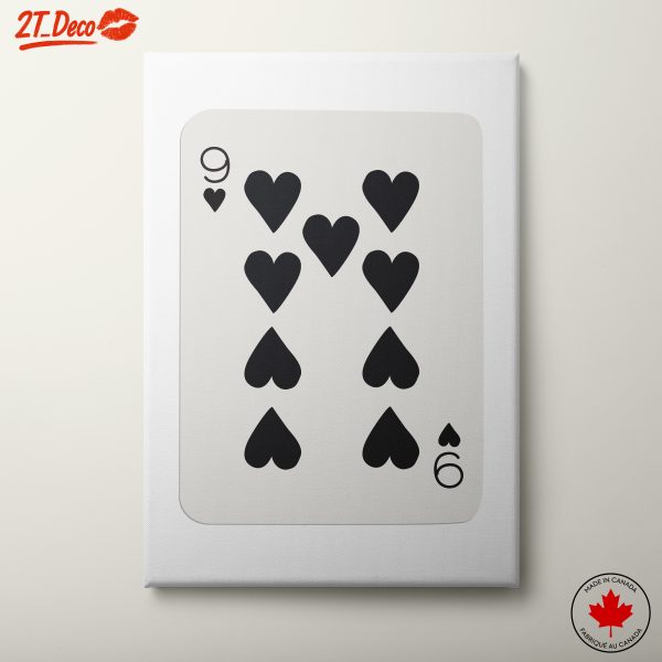 Nine Of Hearts Playing Card Art