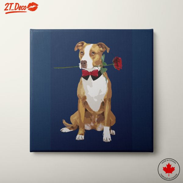 Cute Dog in Bow Tie with Rose