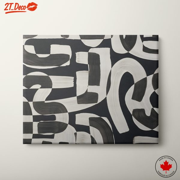 Bold Contemporary Abstract Art with Monochrome Patterns