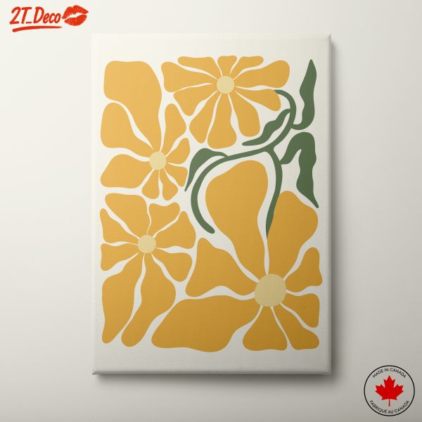 Modern Floral Art with Yellow Flowers
