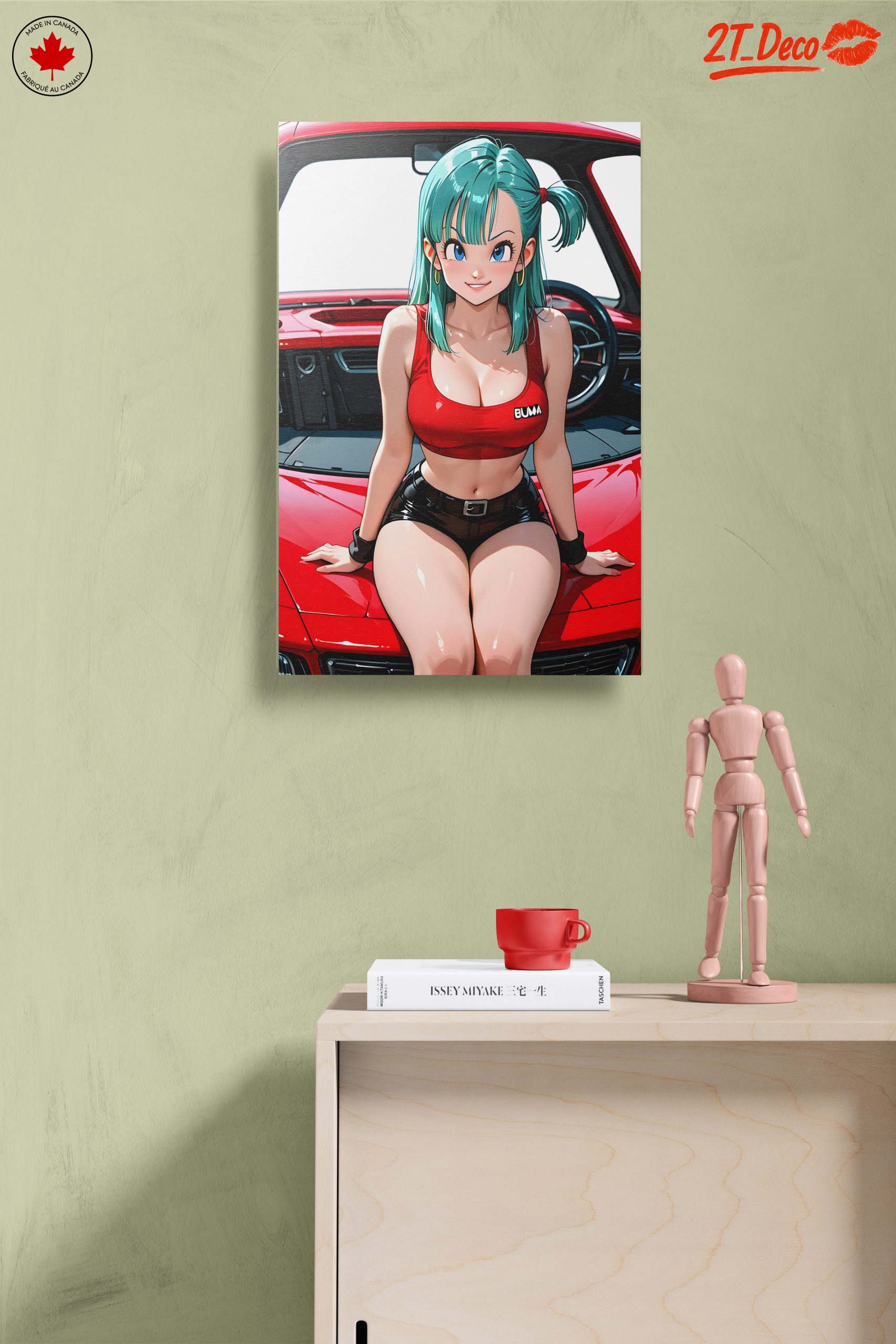 Stunning Anime Character on Red Car - Image 14