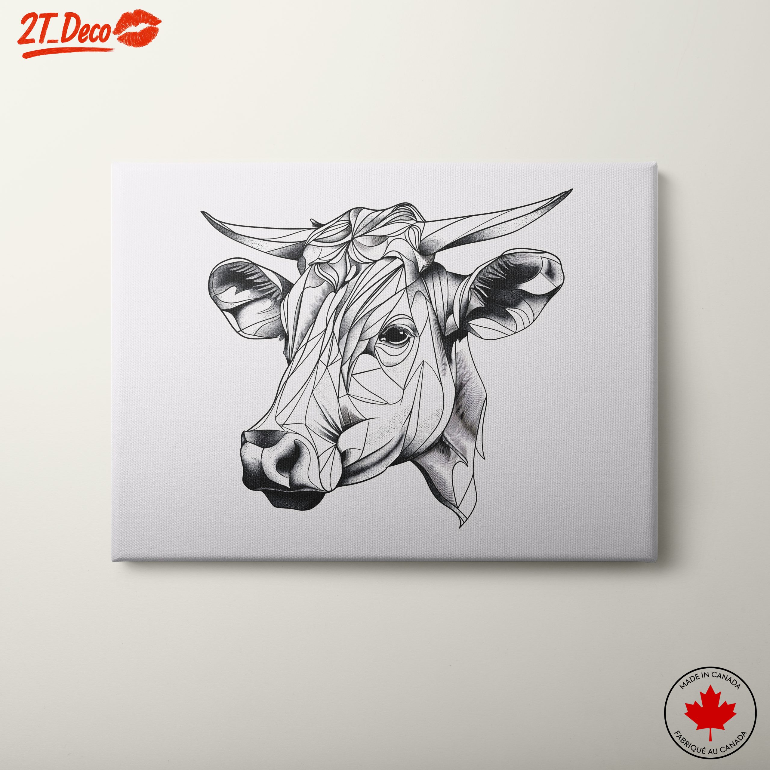 Stylized Geometric Cow Artwork