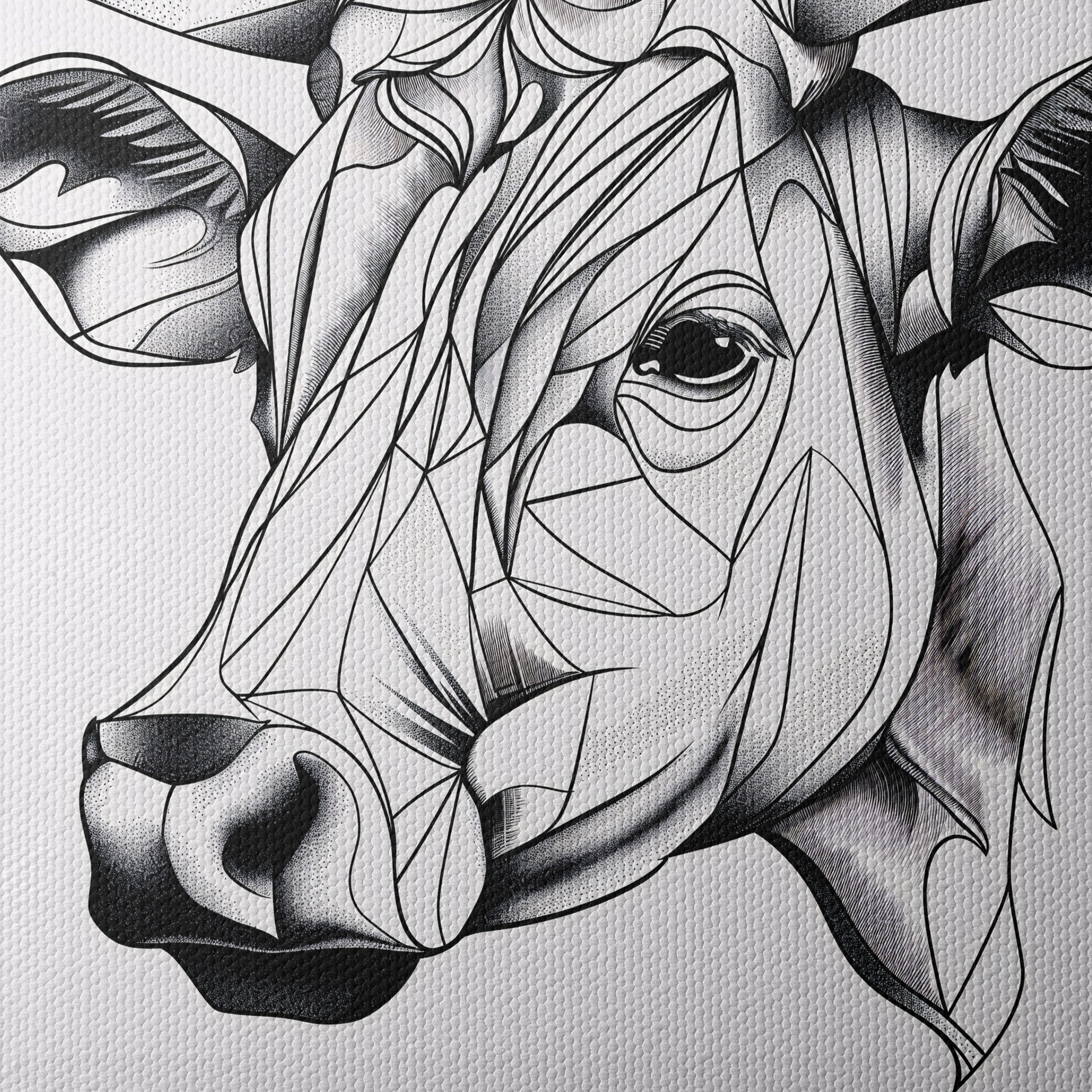 Stylized Geometric Cow Artwork - Image 4