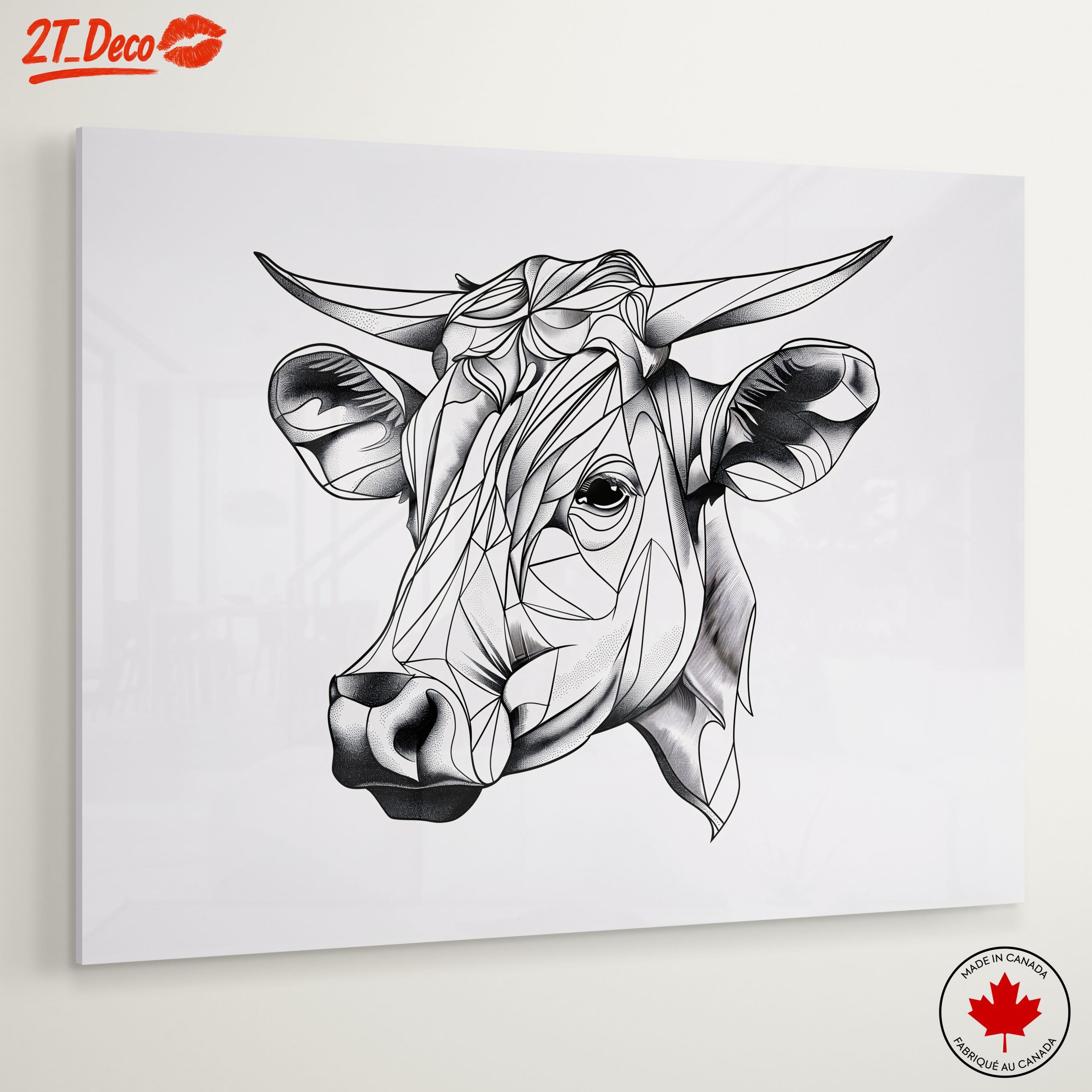 Stylized Geometric Cow Artwork - Image 6