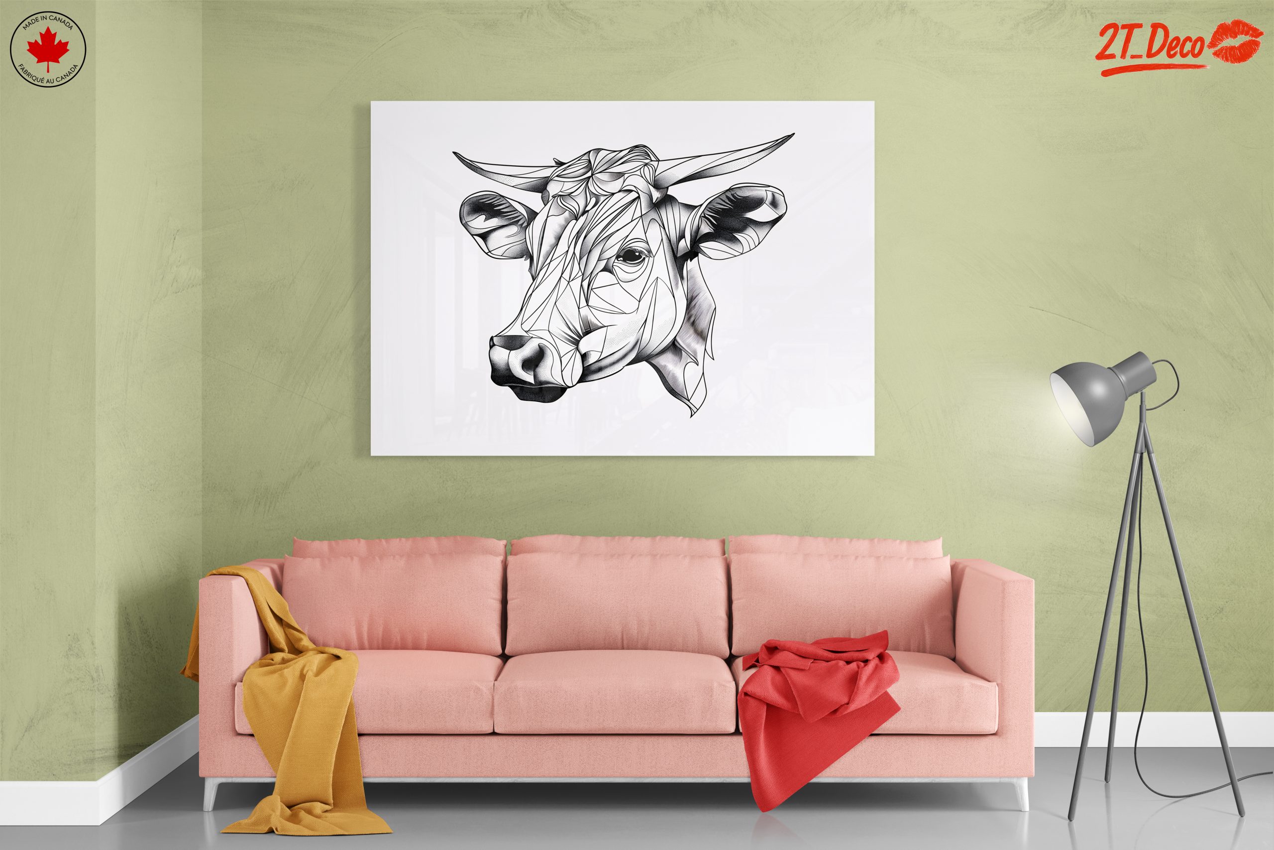 Stylized Geometric Cow Artwork - Image 7