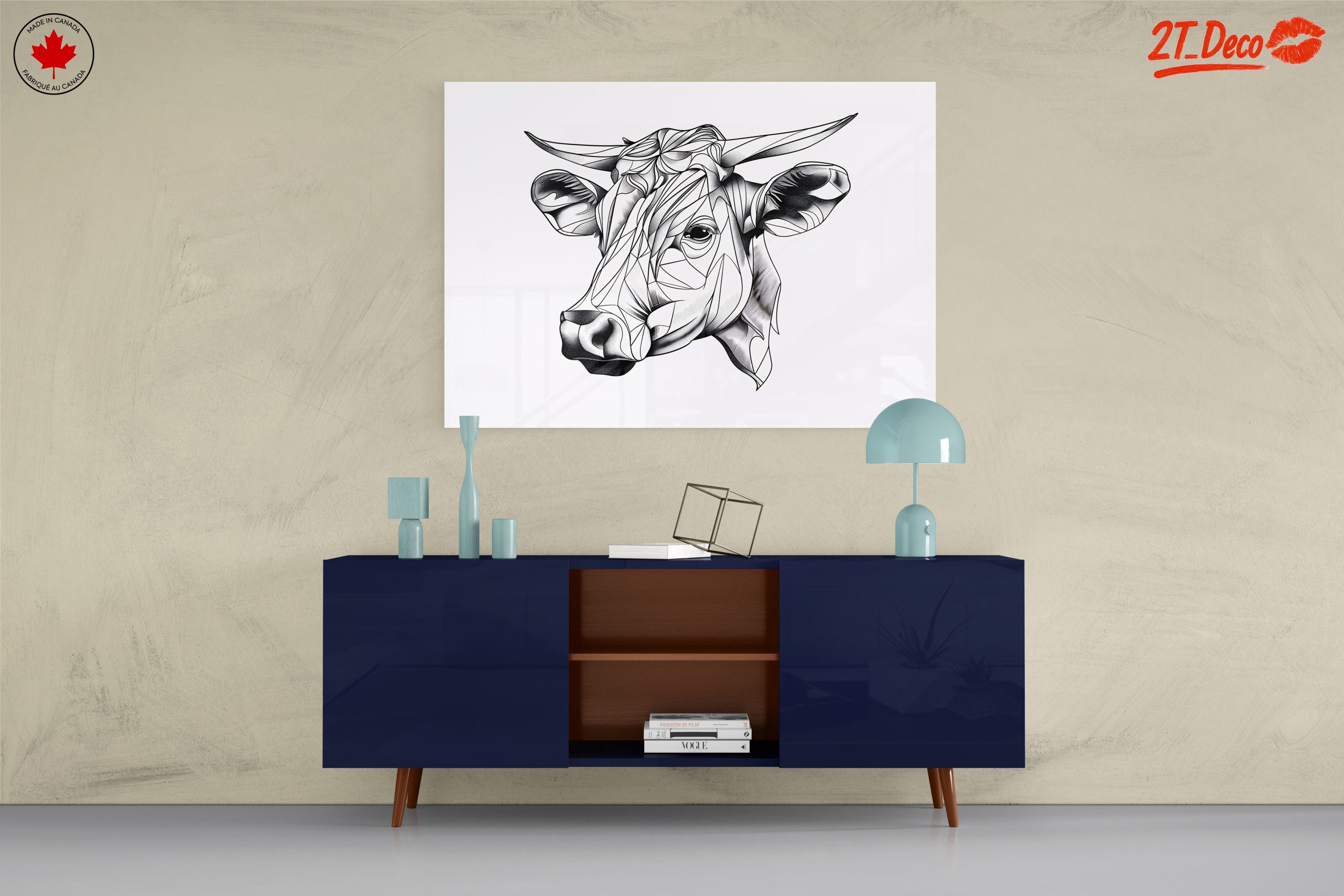 Stylized Geometric Cow Artwork - Image 8