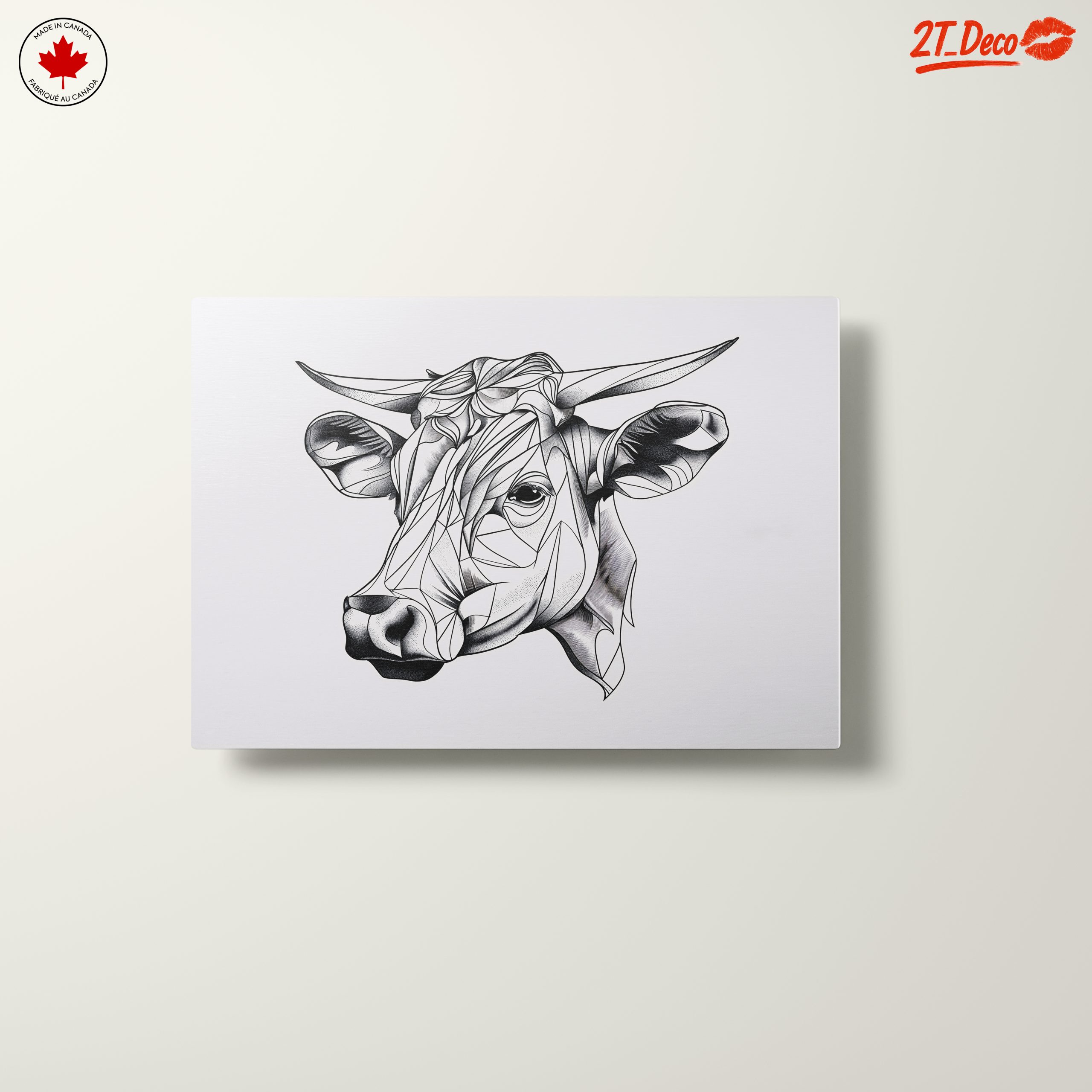 Stylized Geometric Cow Artwork - Image 10