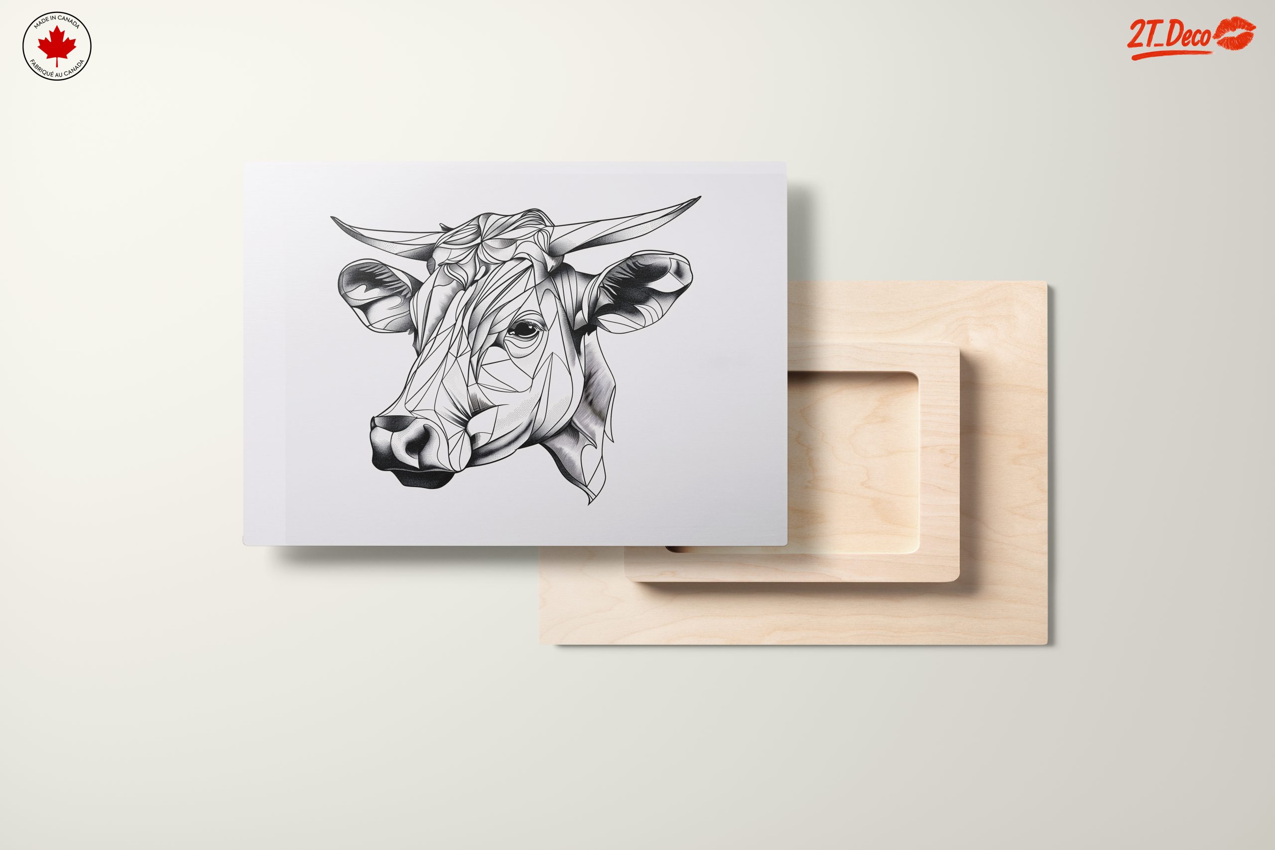 Stylized Geometric Cow Artwork - Image 11