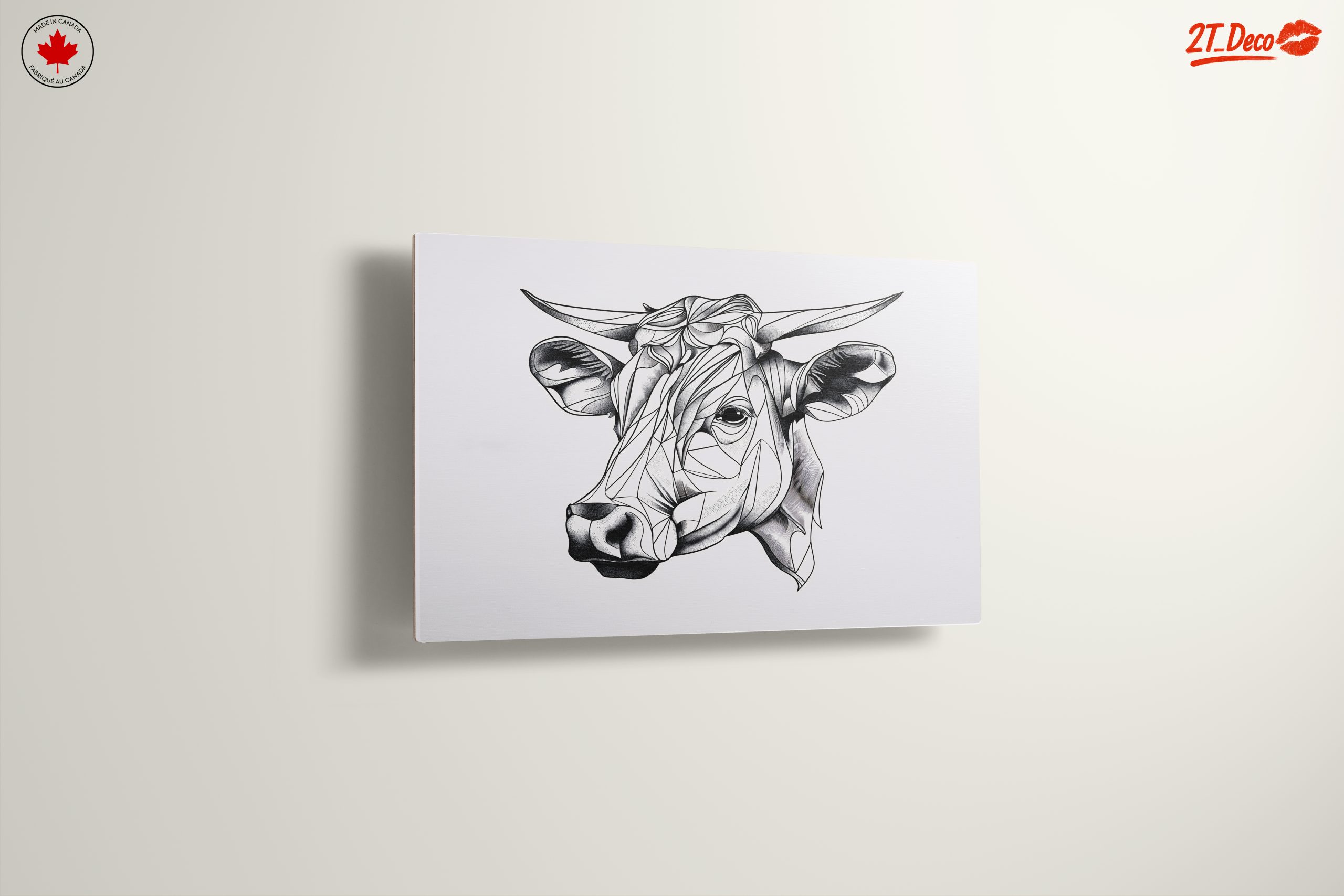 Stylized Geometric Cow Artwork - Image 13