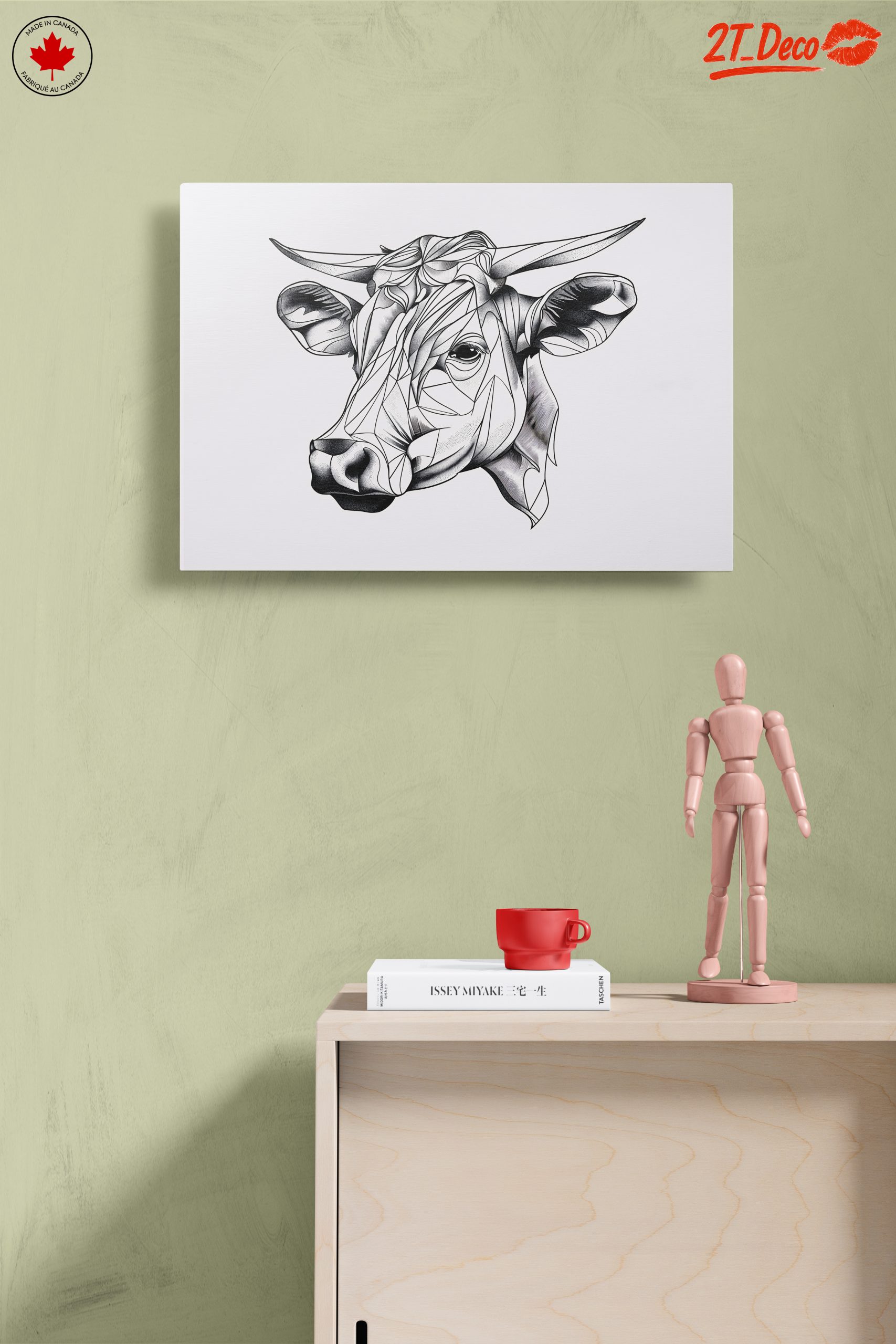 Stylized Geometric Cow Artwork - Image 14