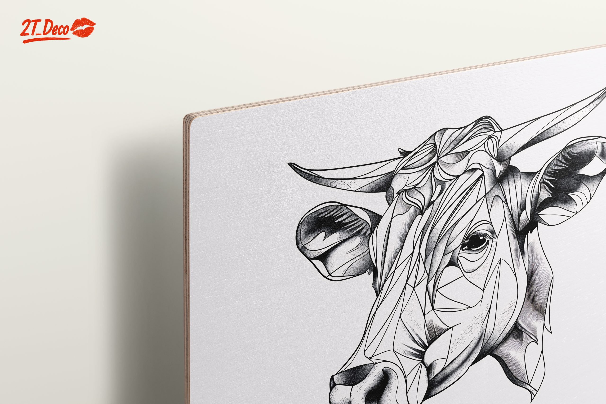 Stylized Geometric Cow Artwork - Image 15