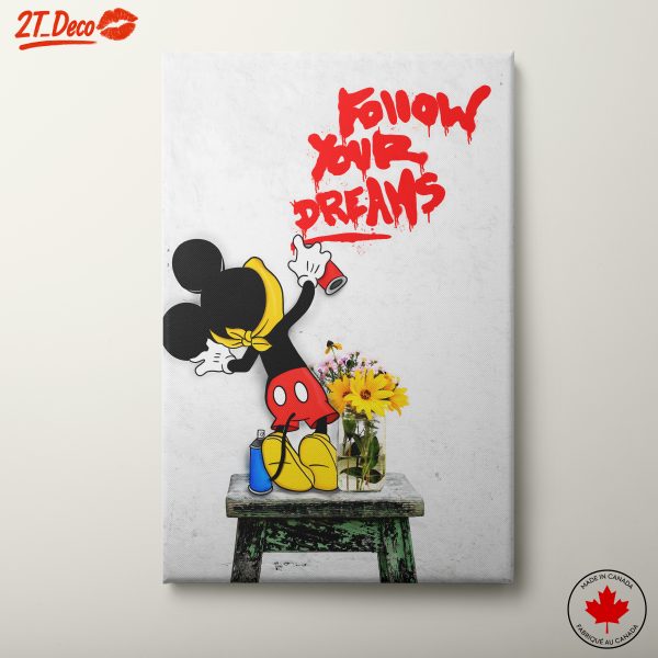 Mickey Mouse Inspired Art with Flowers
