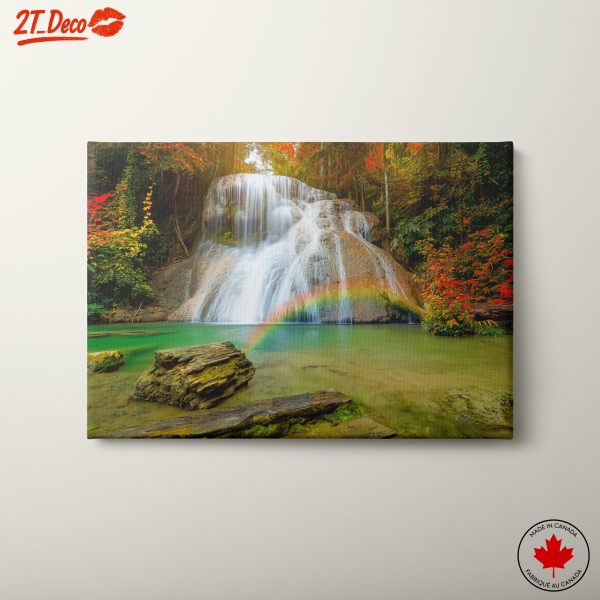Scenic Waterfall In Autumn Colors