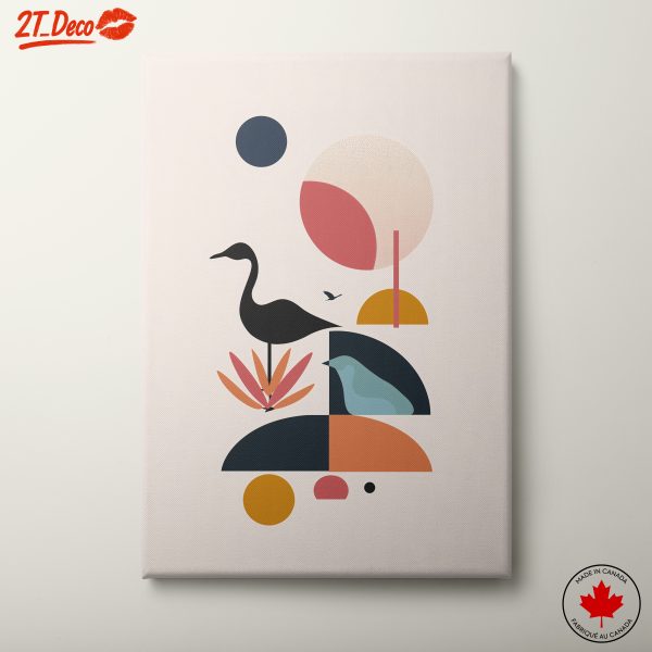 Geometric Abstract Animal Art with Soft Pastels