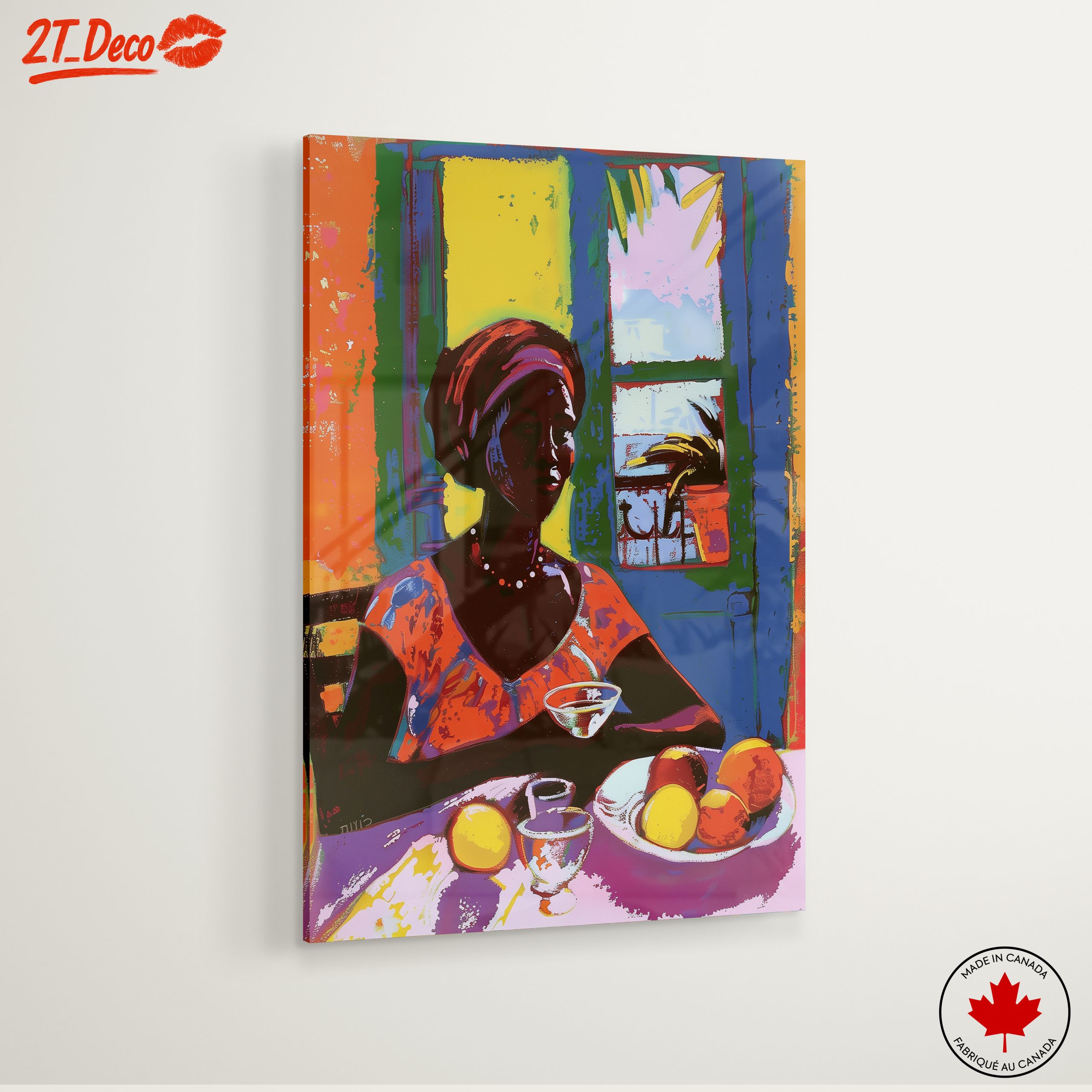 Colorful Afro Art Woman with Fruit - Image 6