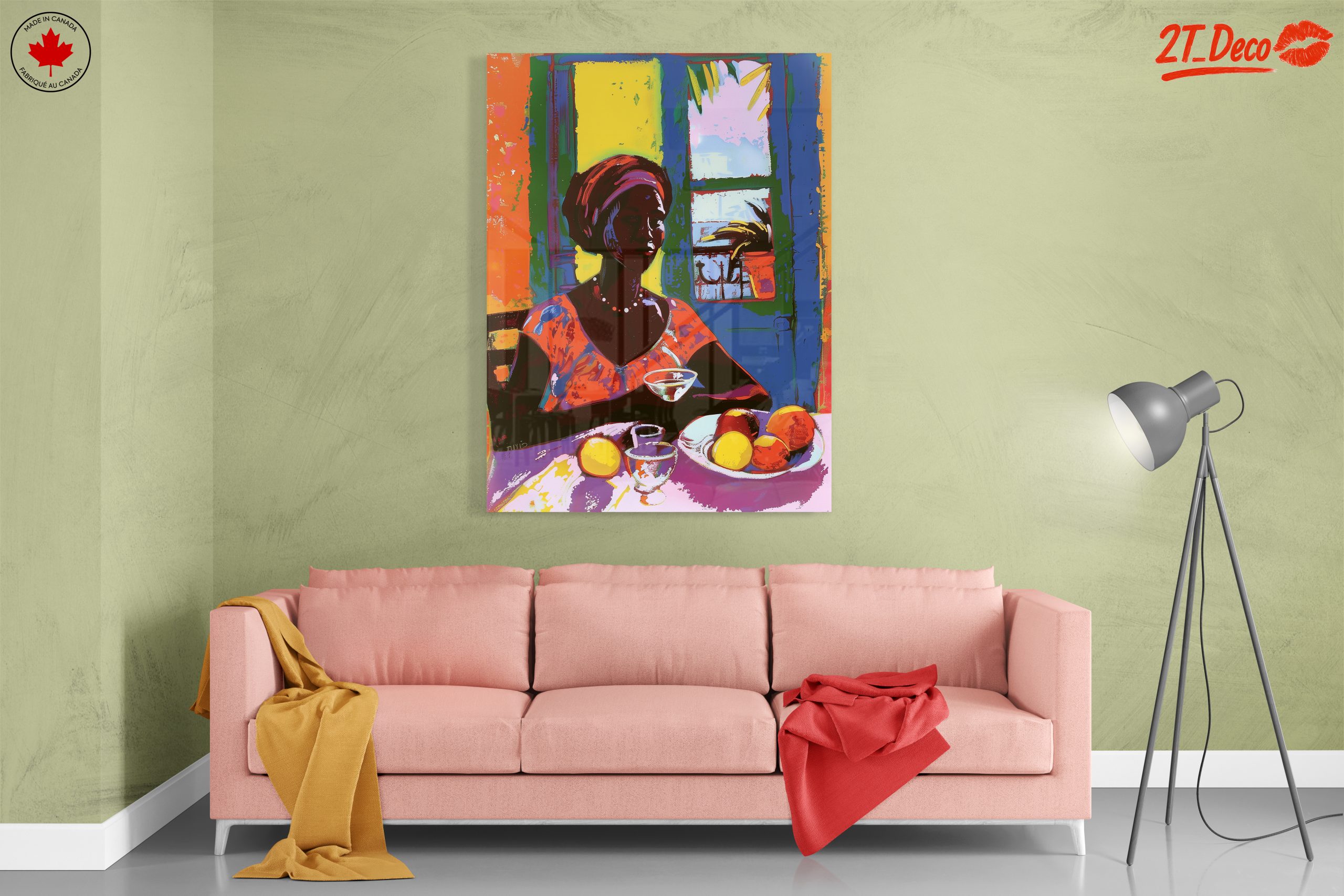Colorful Afro Art Woman with Fruit - Image 7