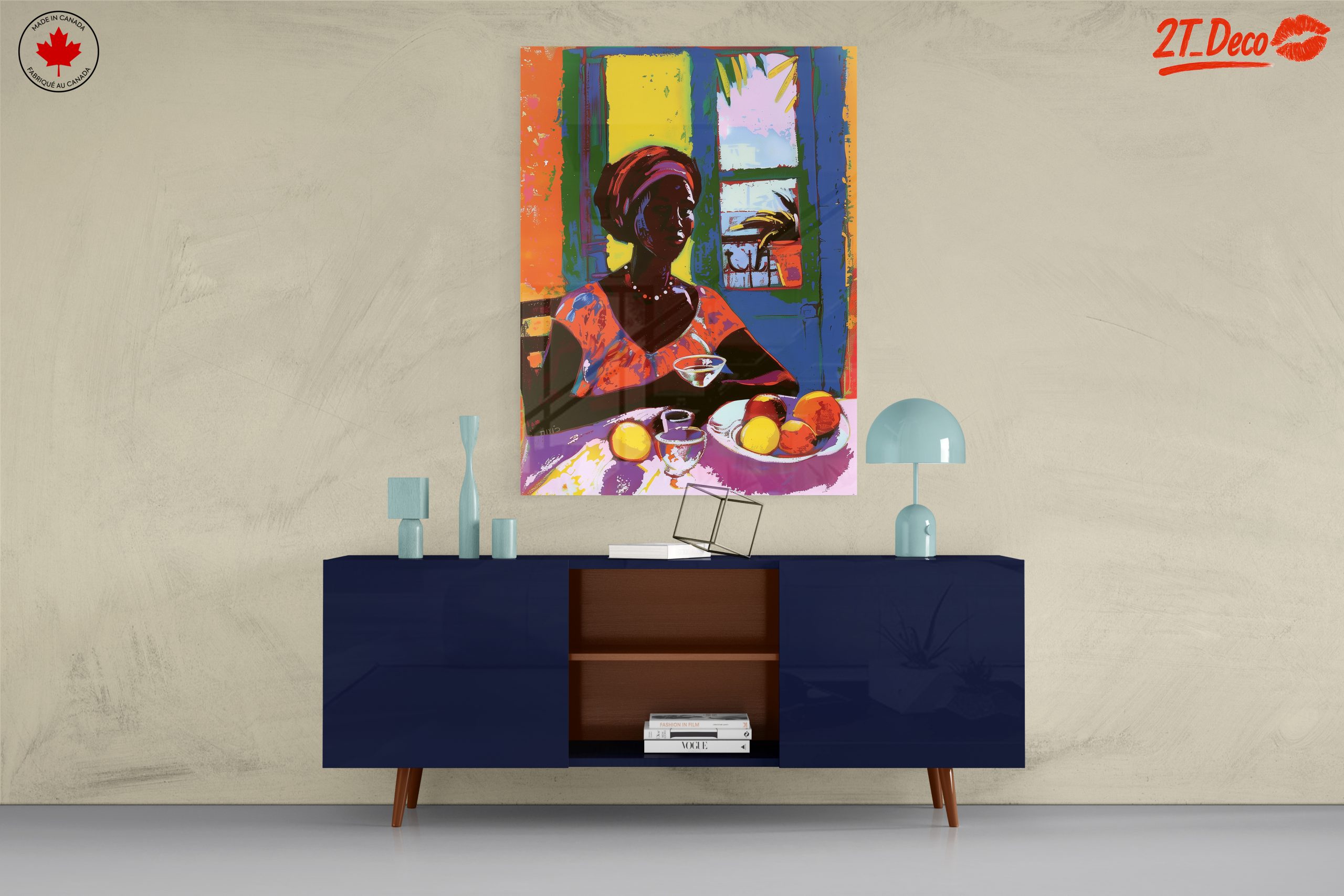 Colorful Afro Art Woman with Fruit - Image 8