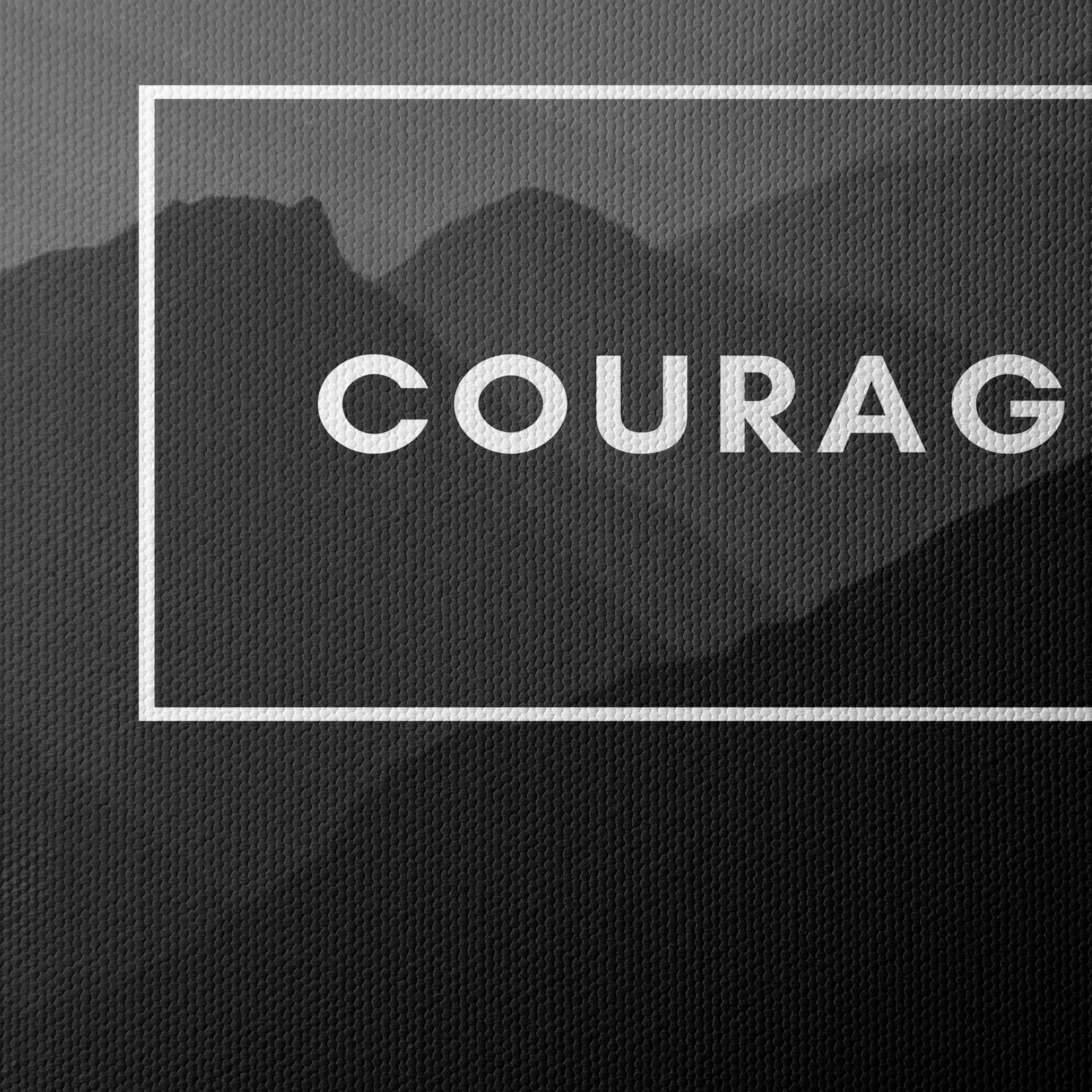 Courage Quote on Minimal Mountain Landscape - Image 4