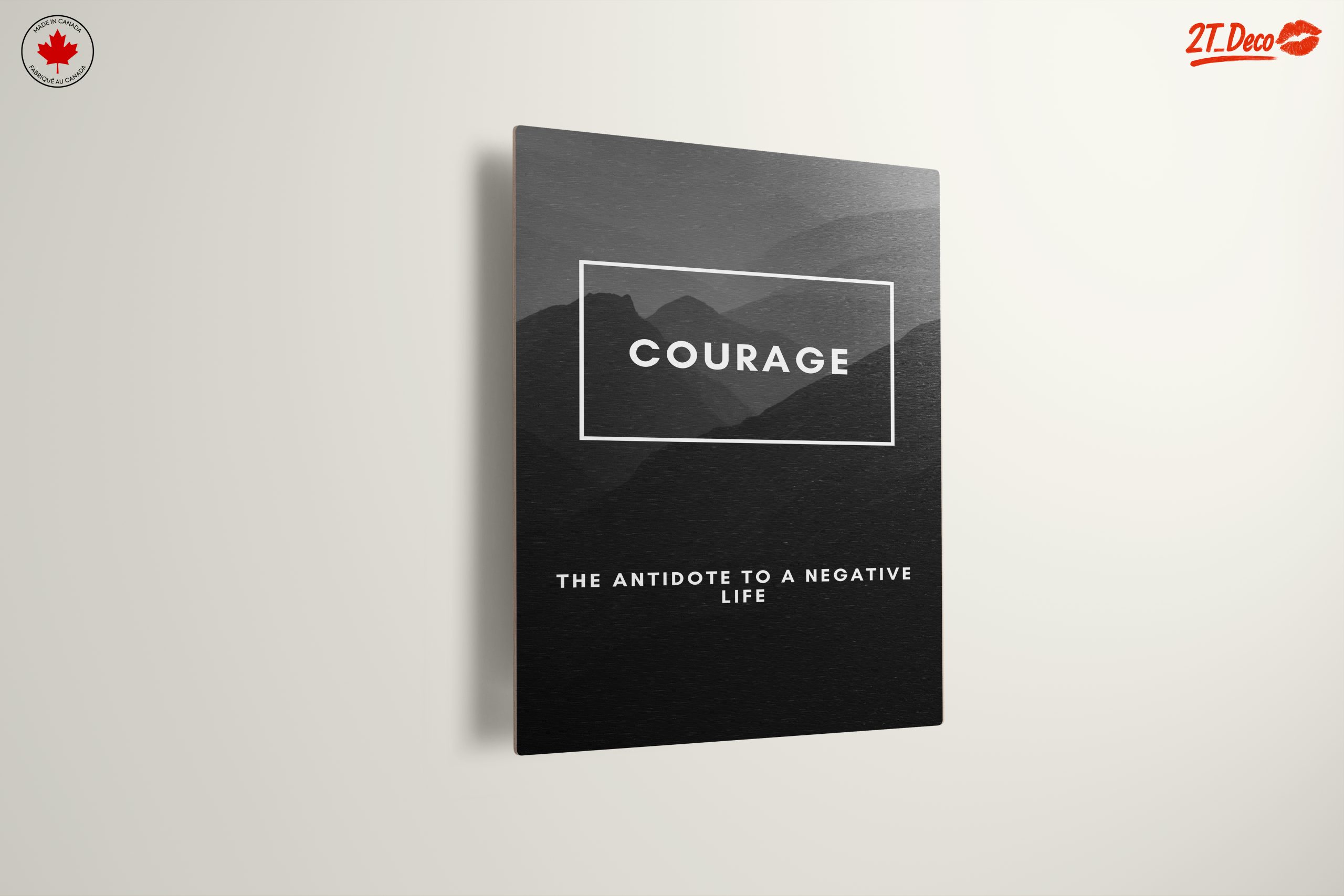 Courage Quote on Minimal Mountain Landscape - Image 13