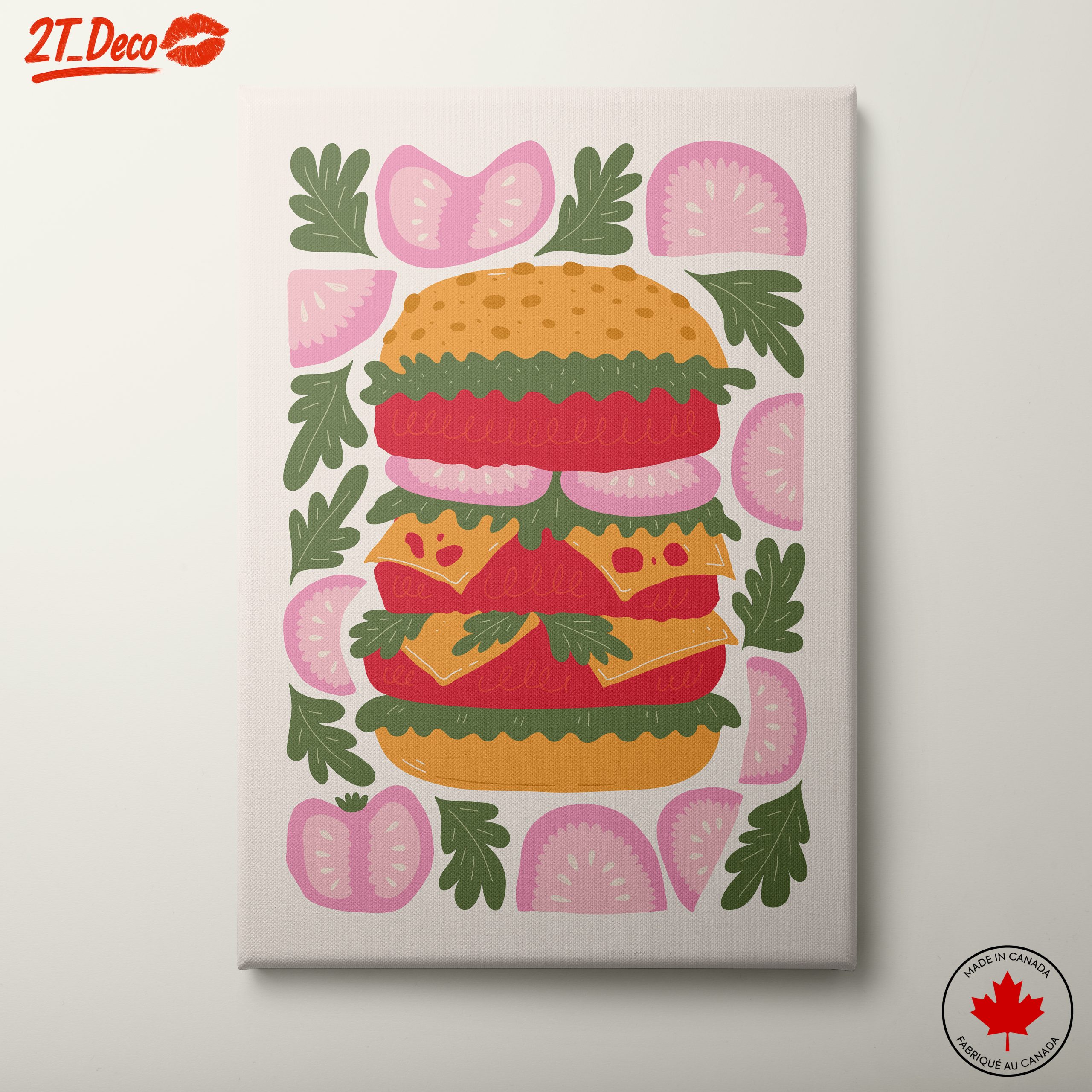 Whimsical Abstract Food Art Featuring a Burger