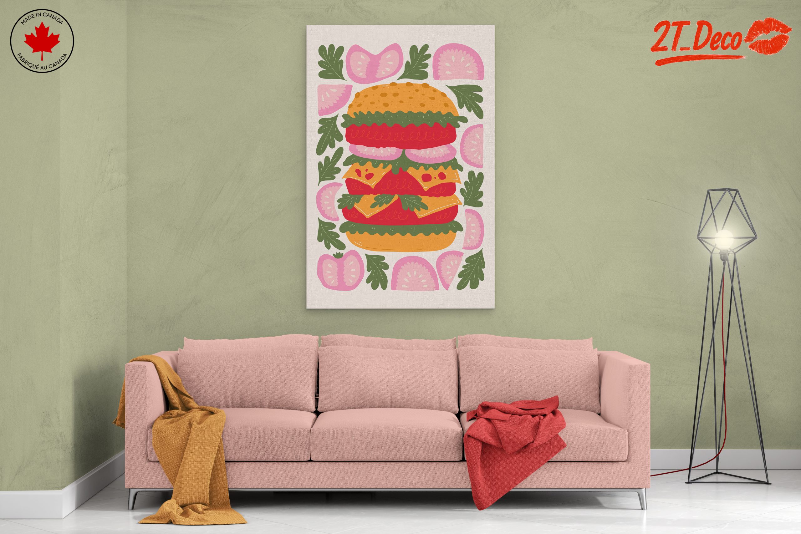 Whimsical Abstract Food Art Featuring a Burger - Image 2