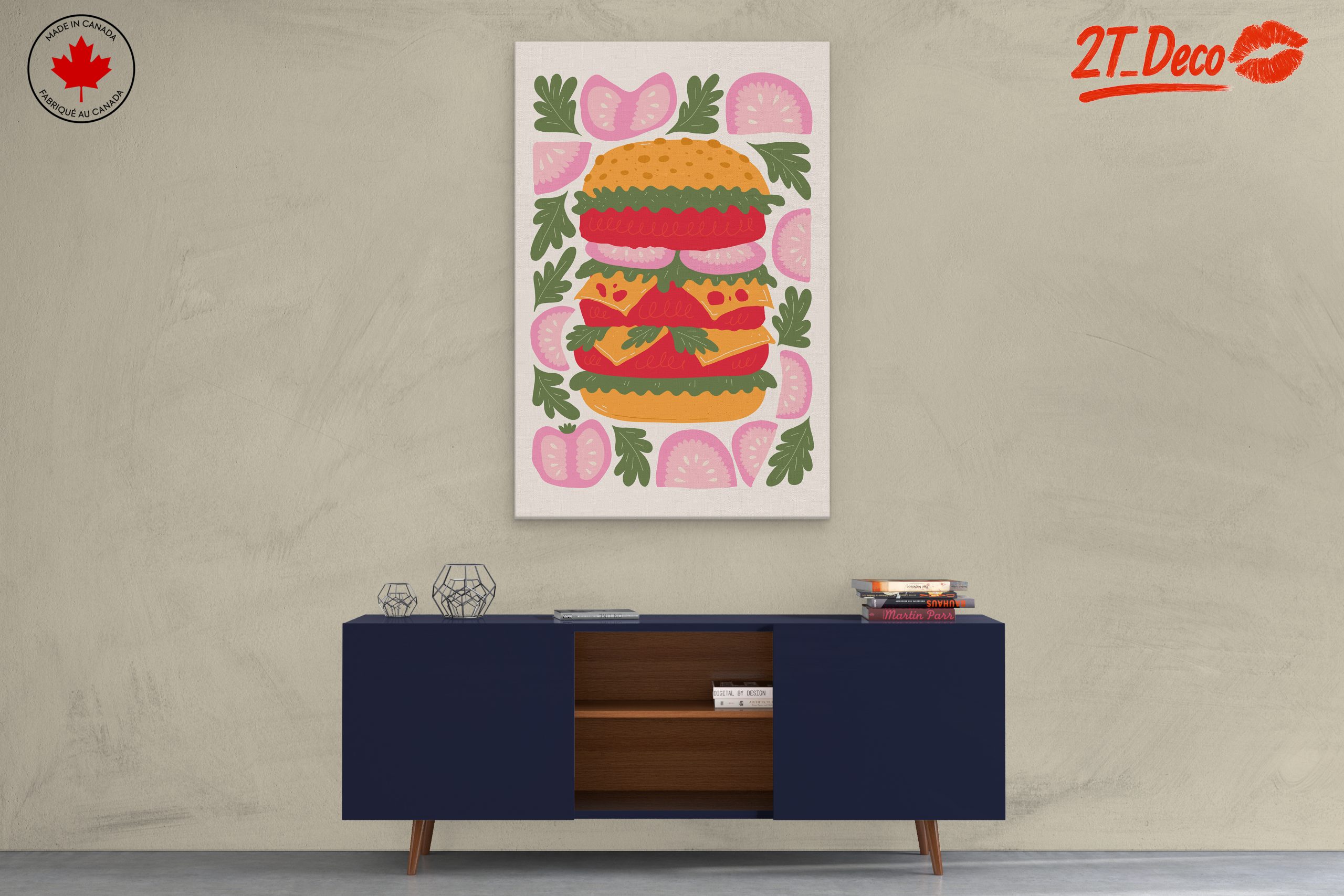 Whimsical Abstract Food Art Featuring a Burger - Image 3