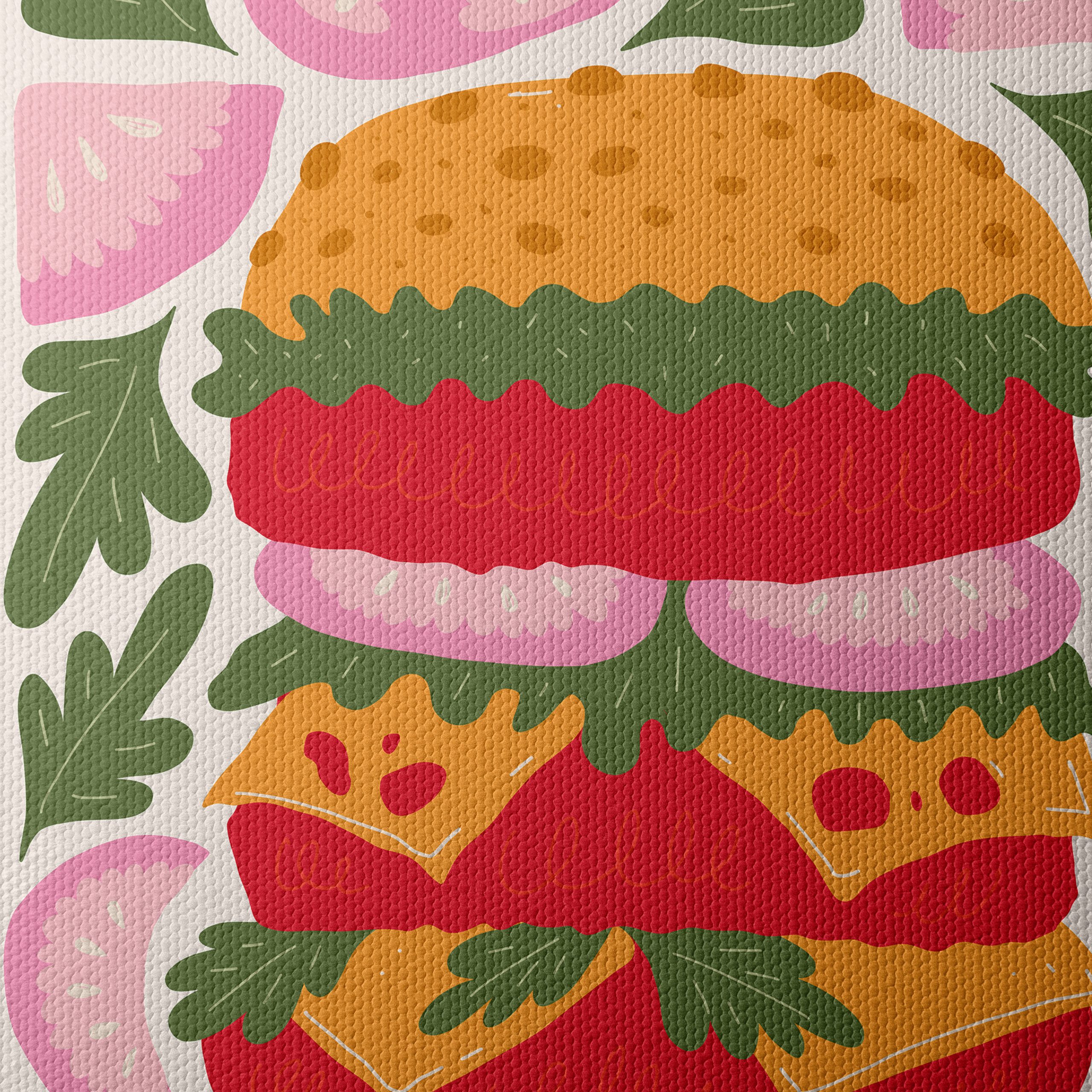 Whimsical Abstract Food Art Featuring a Burger - Image 4