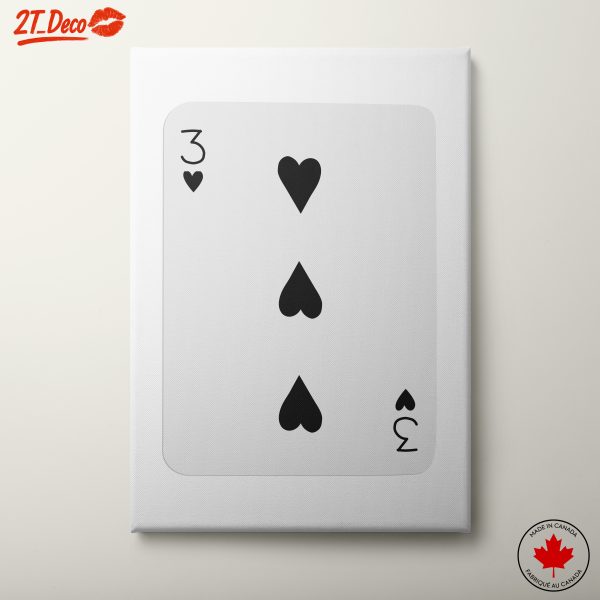 Three of Hearts Playing Card Art
