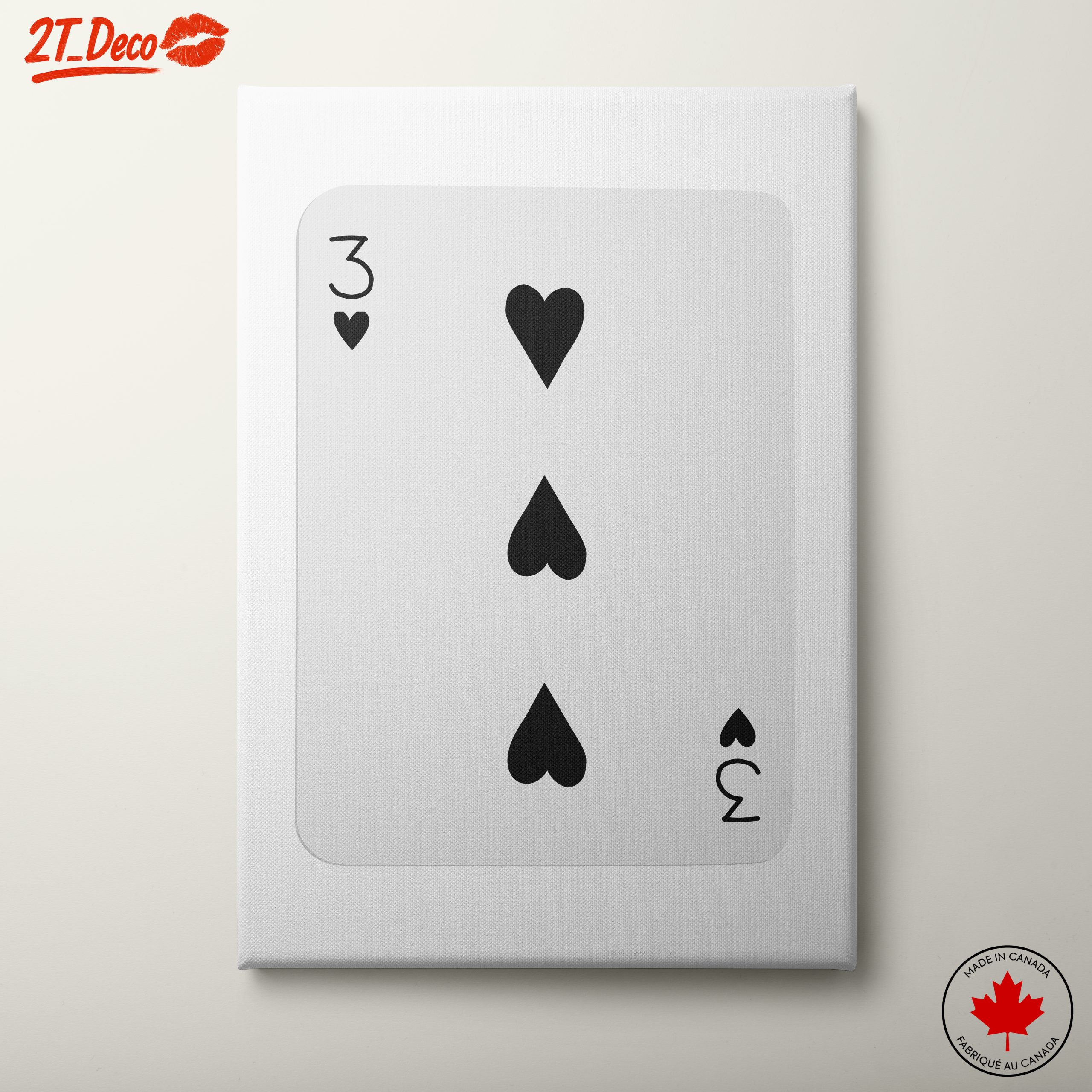 Three of Hearts Playing Card Art