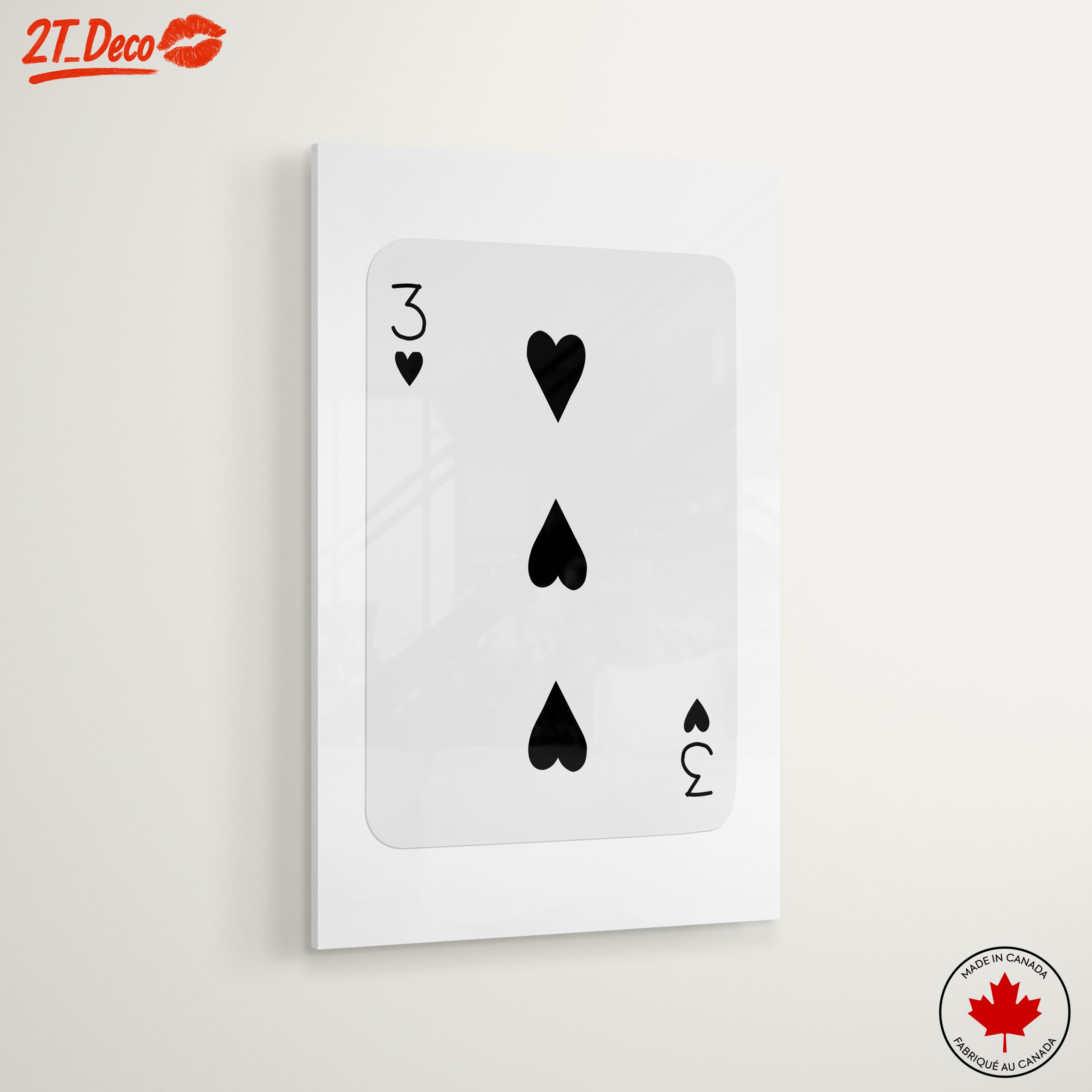 Three of Hearts Playing Card Art - Image 6