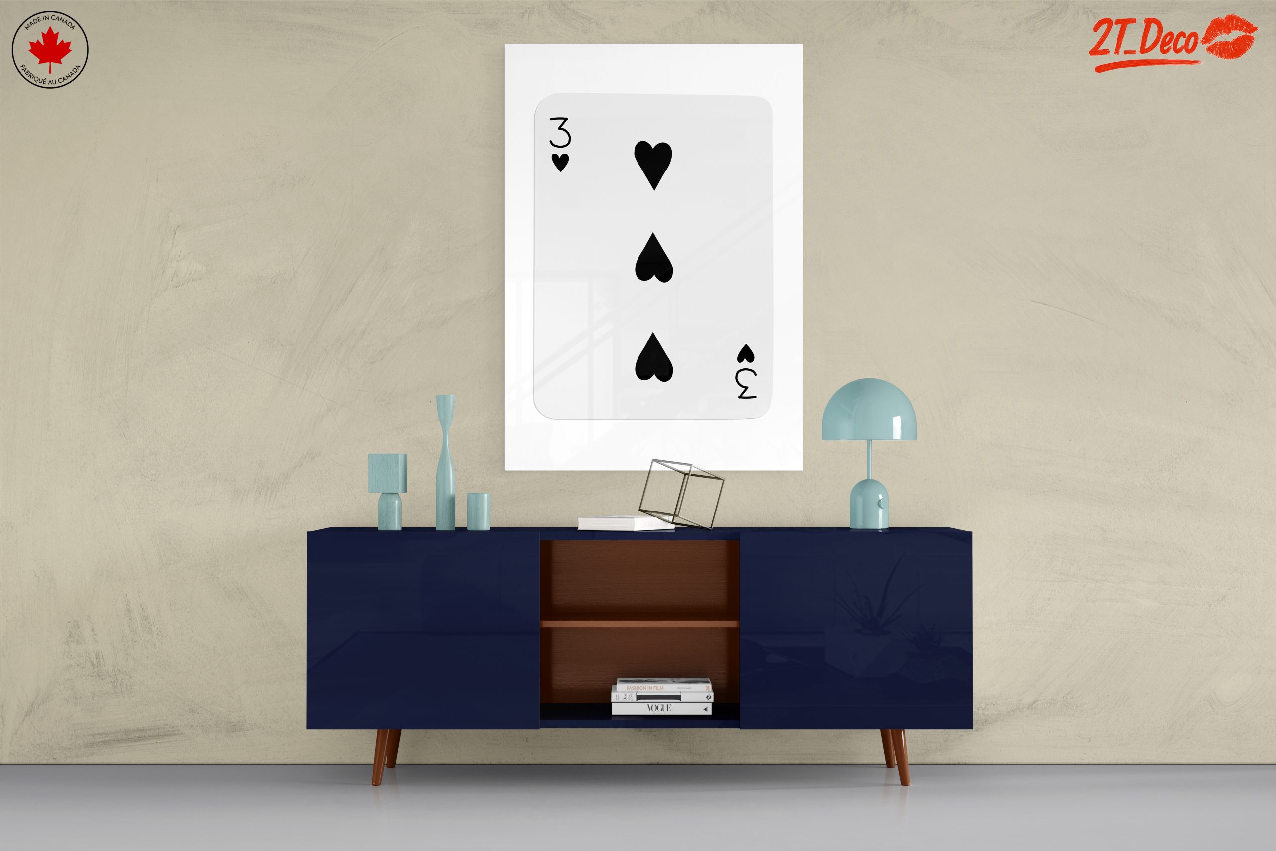 Three of Hearts Playing Card Art - Image 8