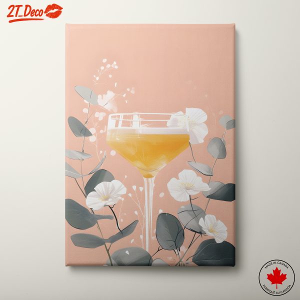 Floral Cocktail Artwork with Elegant Colors